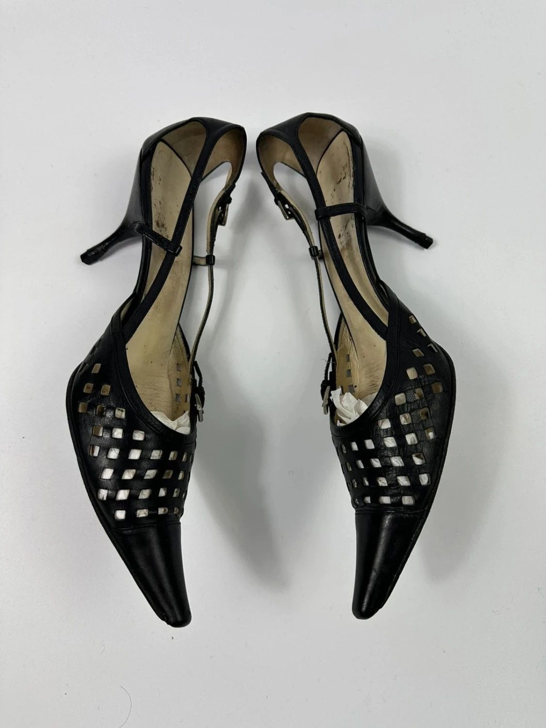 Prada Prada 90’s Black Holes Leather Heels bumps Size US 9 / IT 39 - 8 Thumbnail