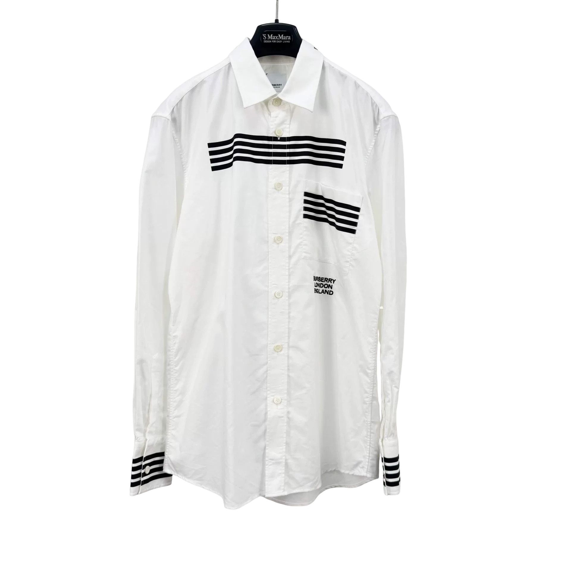 Burberry Burberry Striped Logo Long Sleeve Shirt Size M Size US M / EU 48-50 / 2 - 1 Thumbnail
