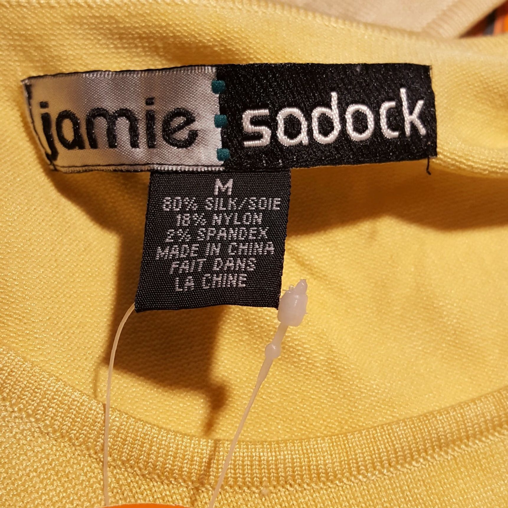 Vintage Jamie Sadock Yellow Silk Knit Women's Medium Short Sleeve Golf Outdoor Shirt Top Size M / US 6-8 / IT 42-44 - 7 Thumbnail