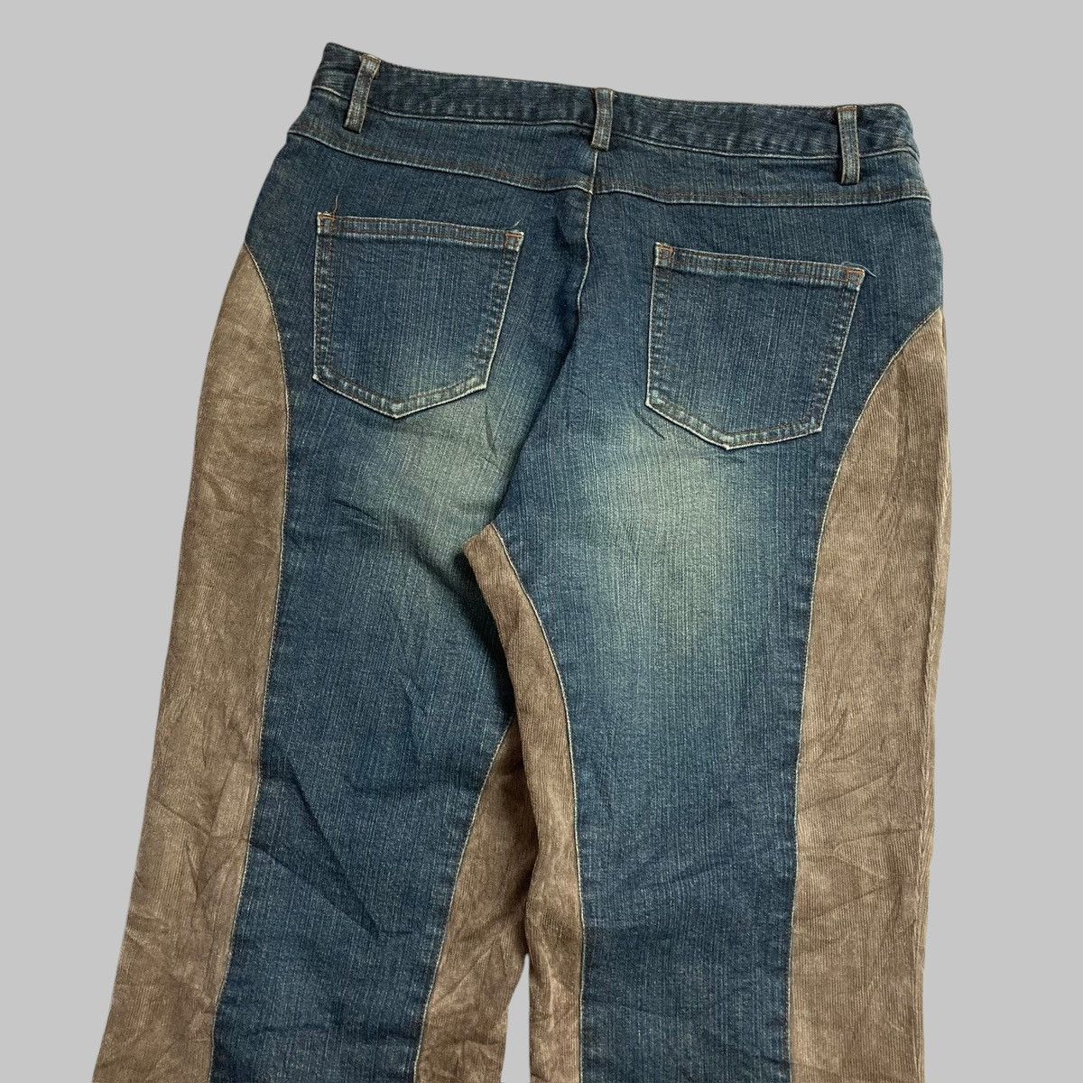 Tornado Mart RED RIVER - Flared Corduroy Jeans Two Tone Japanese Brand Size 28" / US 6 / IT 42 - 6 Thumbnail