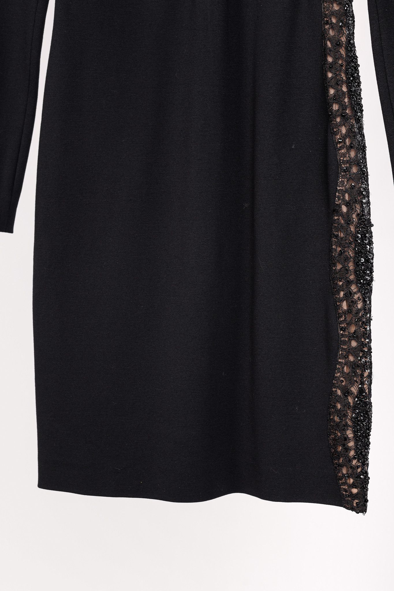 Emilio Pucci Emilio Pucci Black Knit Lace-Insert Long Sleeve Dress Size M / US 6-8 / IT 42-44 - 8 Thumbnail