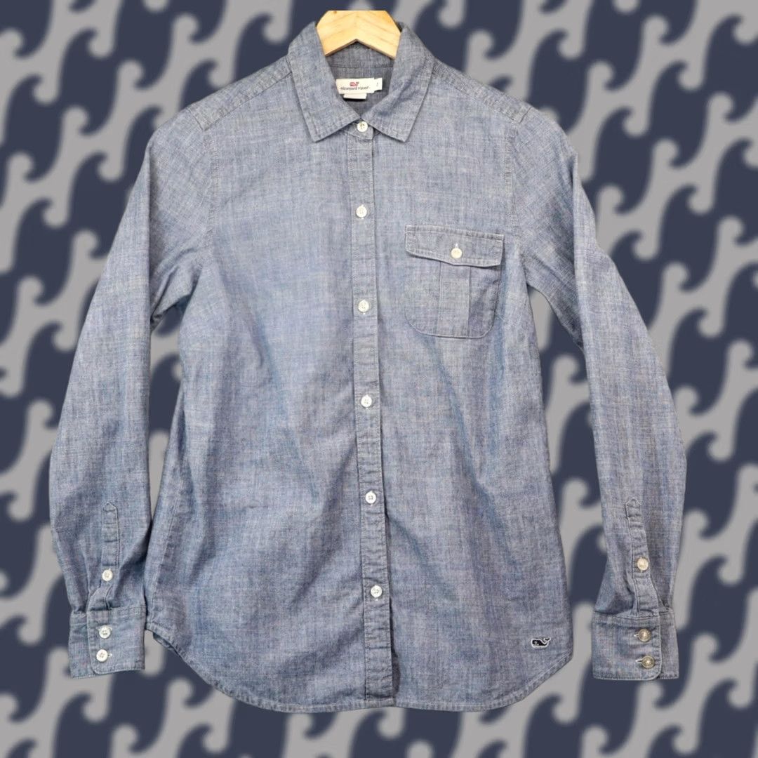 Vineyard Vines Vineyard Vines Shirt Chambray Button Up Womens Size 2 Blue Shirt Size XS / US 0-2 / IT 36-38 - 1 Thumbnail