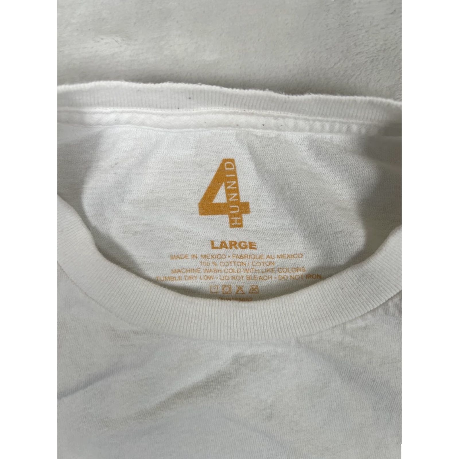 Vintage VINTAGE 4 Hunnid T-Shirt Forever Sucka Free Hip Hop Graphic Print Beige M Men Short Sleeve Large White Size US M / EU 48-50 / 2 - 3 Thumbnail
