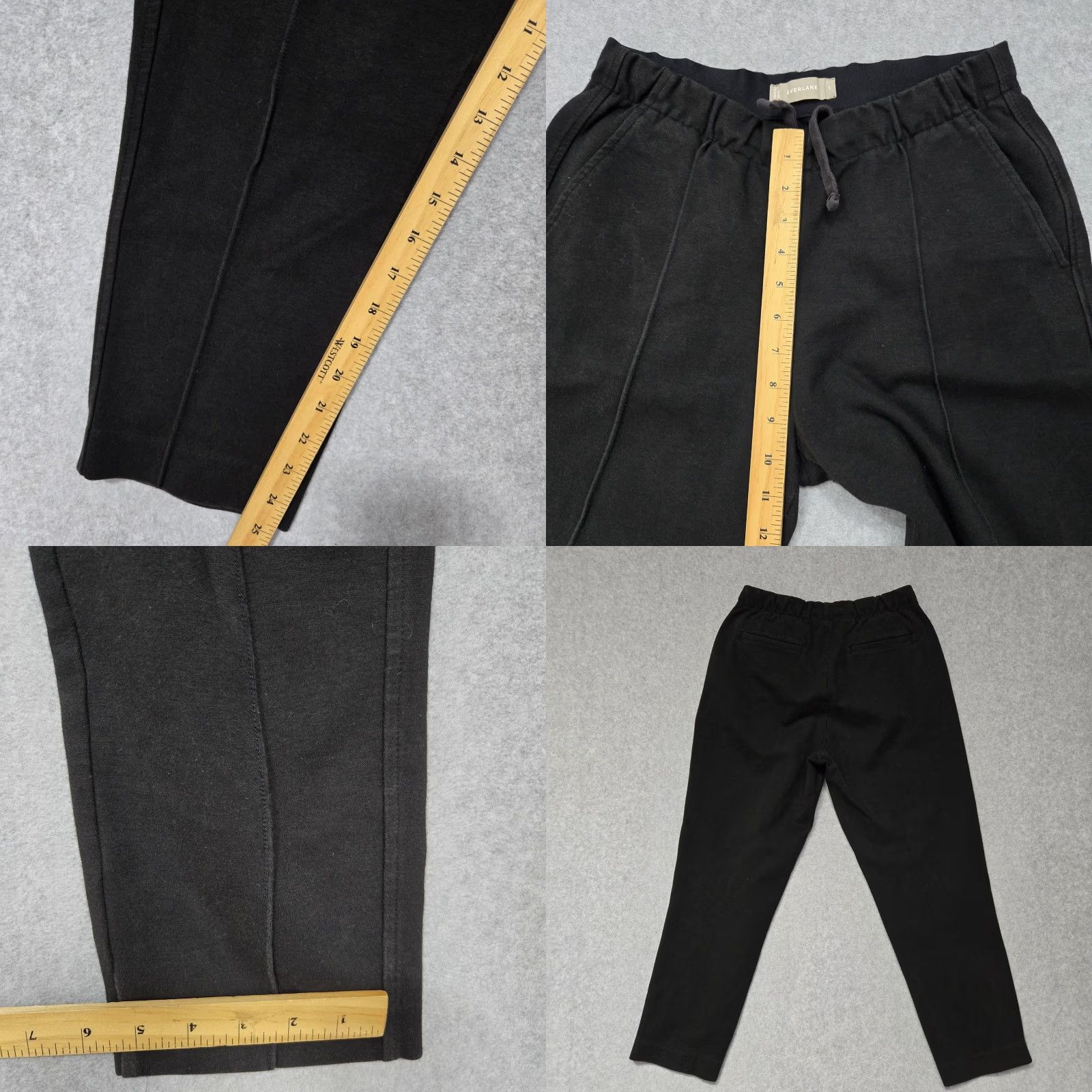Everlane Everlane Pants Womens Small Black Elastic Waist Casual Drawstring Pocket Tapered Size 28" / US 6 / IT 42 - 9 Thumbnail