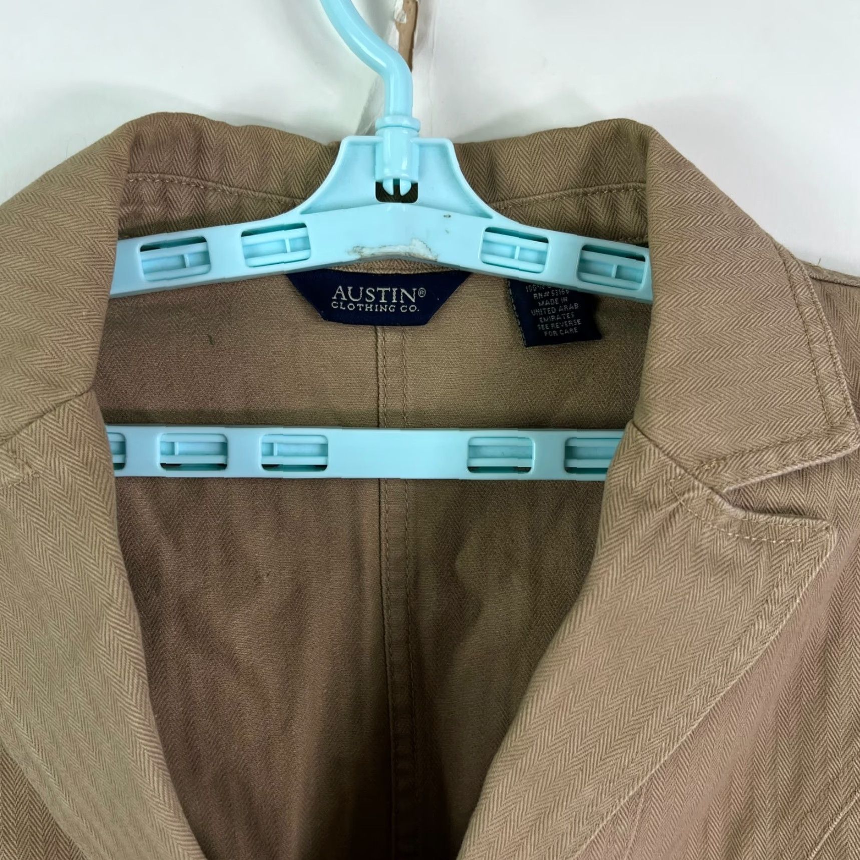 Gustin VINTAGE Austin Blazer Womens Notched Brown 100% Cotton Single-Breasted Tailored 42 in Chest Regular M Size Size M / US 6-8 / IT 42-44 - 3 Thumbnail