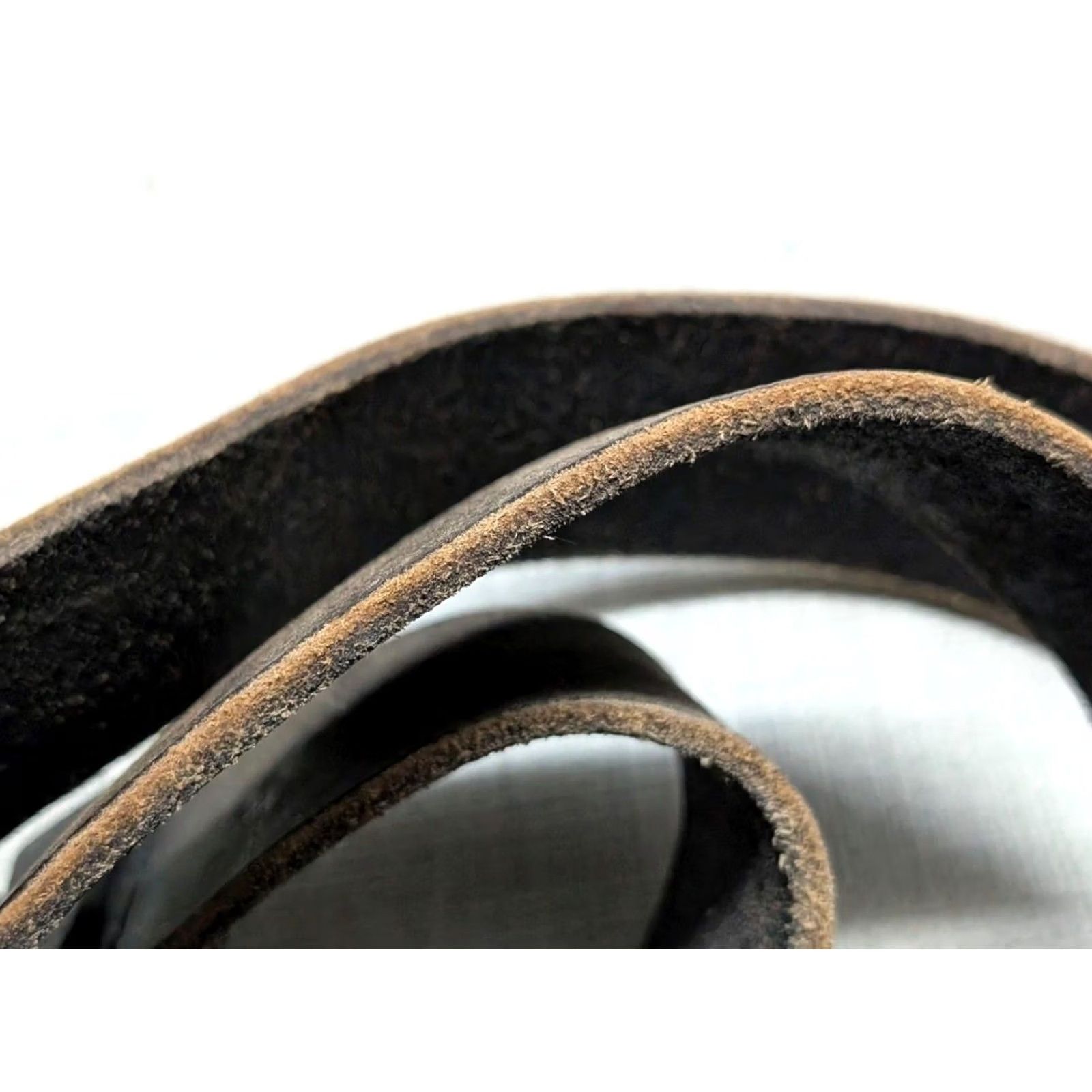 Vintage VINTAGE American Eagle leather belt 36 brown cowhide full grain Rustic Mens Belt Size 36 - 5 Thumbnail