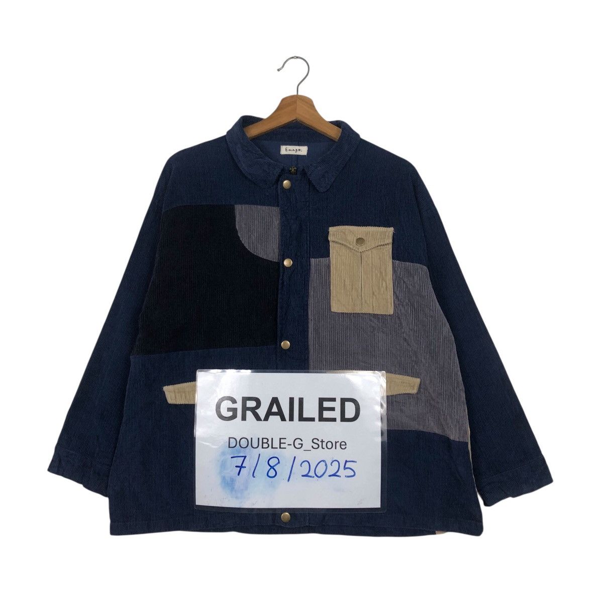 Vintage Corduroy Jacket PatchWork Indigo Emoga Issey Miyake