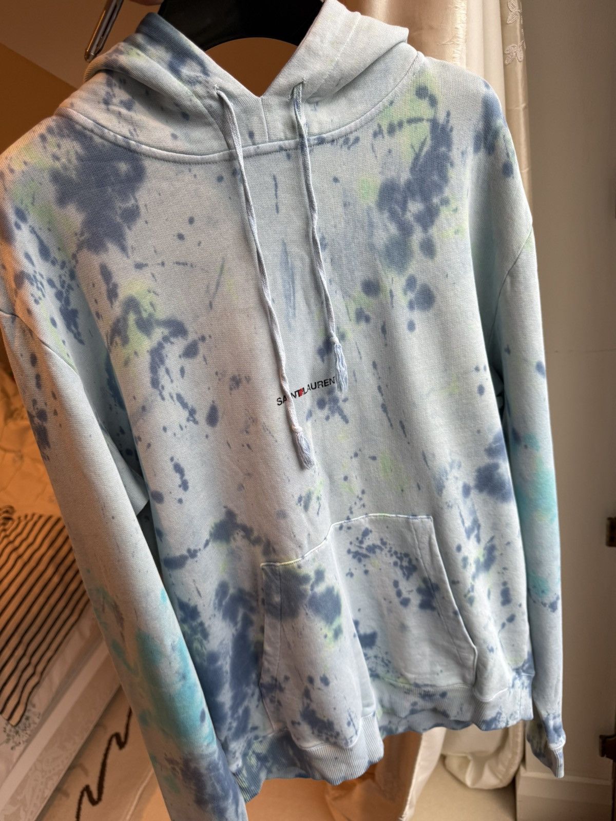 Saint Laurent Paris SS19 Saint Laurent rive gauche logo tie dye blue hoodie S Size US S / EU 44-46 / 1 - 15 Thumbnail