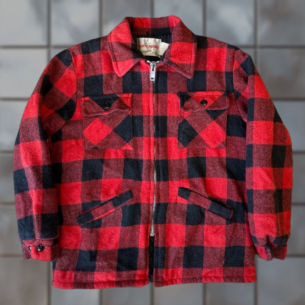 Vintage VINTAGE Weatherguard Shane Jacket M Red 80s Buffalo Plaid Wool Overcoat PNW Size US M / EU 48-50 / 2 - 1 Thumbnail