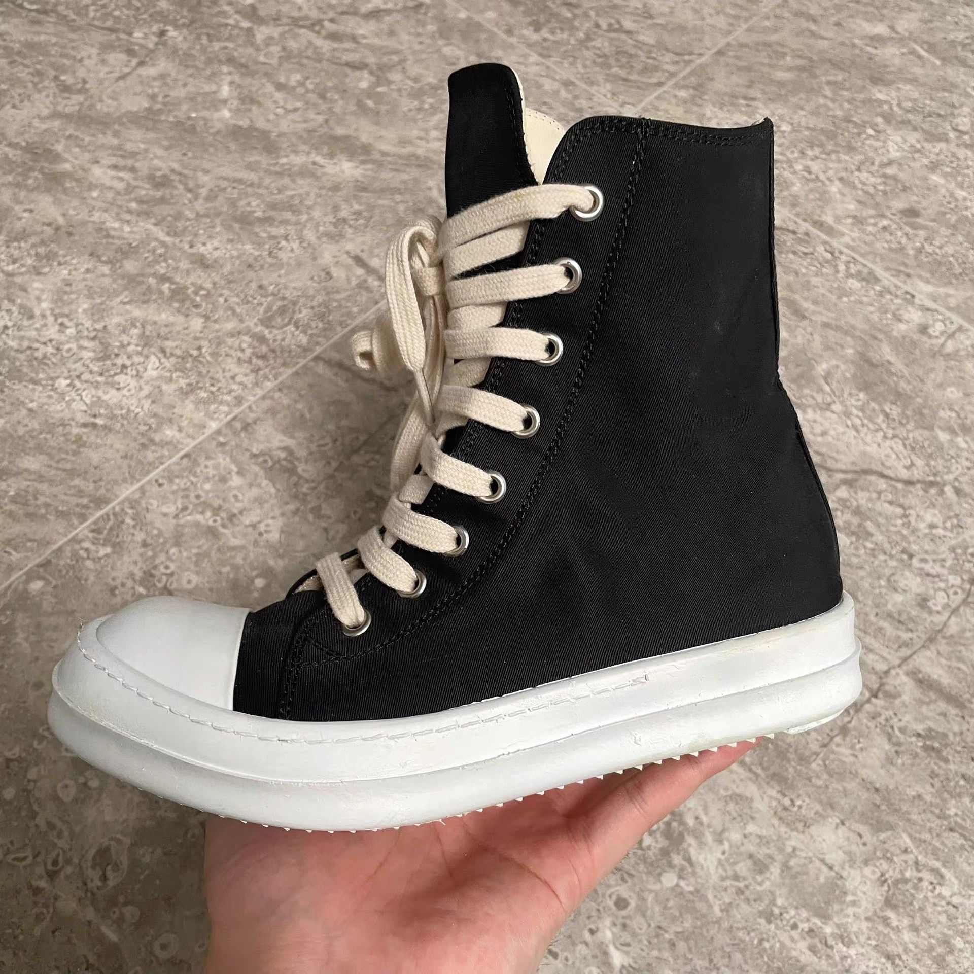 Rick Owens Rick Owens RO Canvas High-Top Sneakers (No Box) Size US 6 / IT 36 - 2 Thumbnail