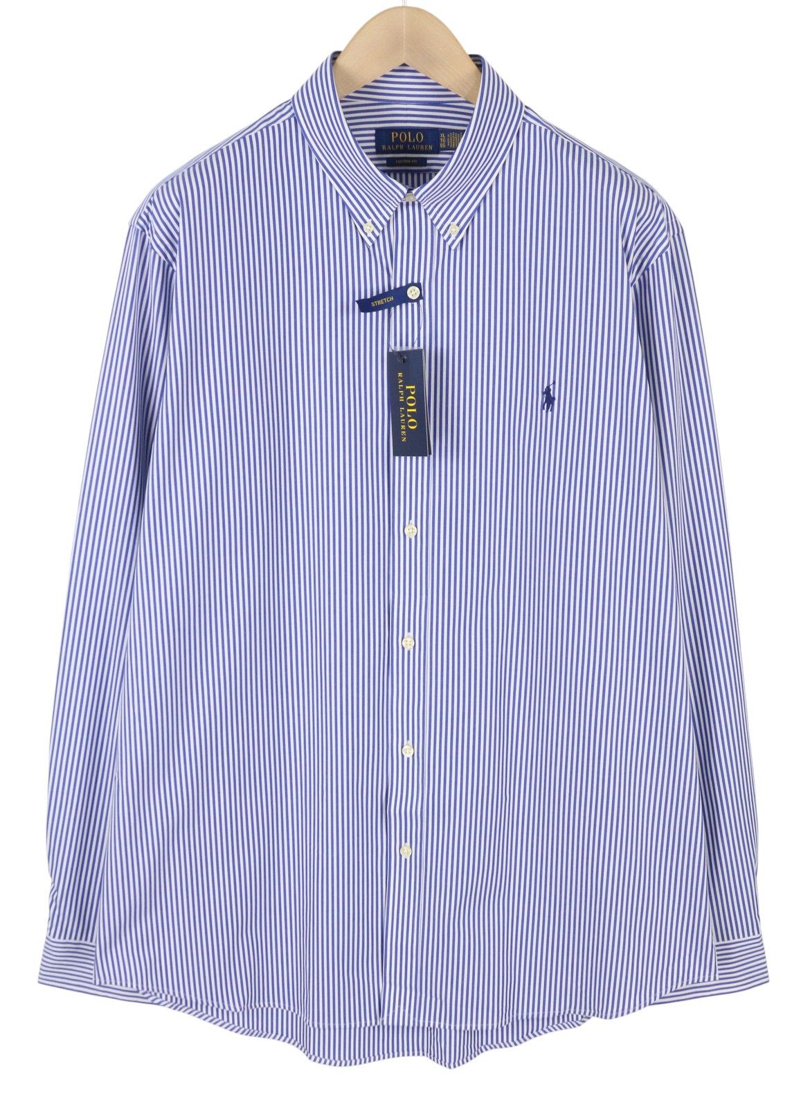 Ralph Lauren CORE REPLEN XL Stretch Custom Fit Striped Button Down 87014 Size US XL / EU 56 / 4 - 1 Thumbnail
