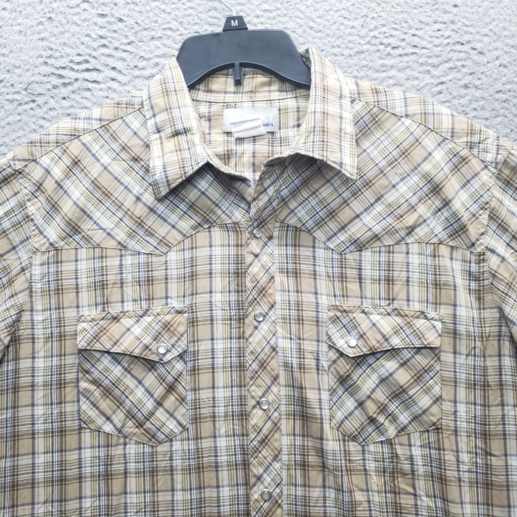 Wrangler Wrangler Wrancher Western Shirt Mens XLT Multi Plaid Collared Pearl Snap MTW1240 Size US XL / EU 56 / 4 - 5 Thumbnail
