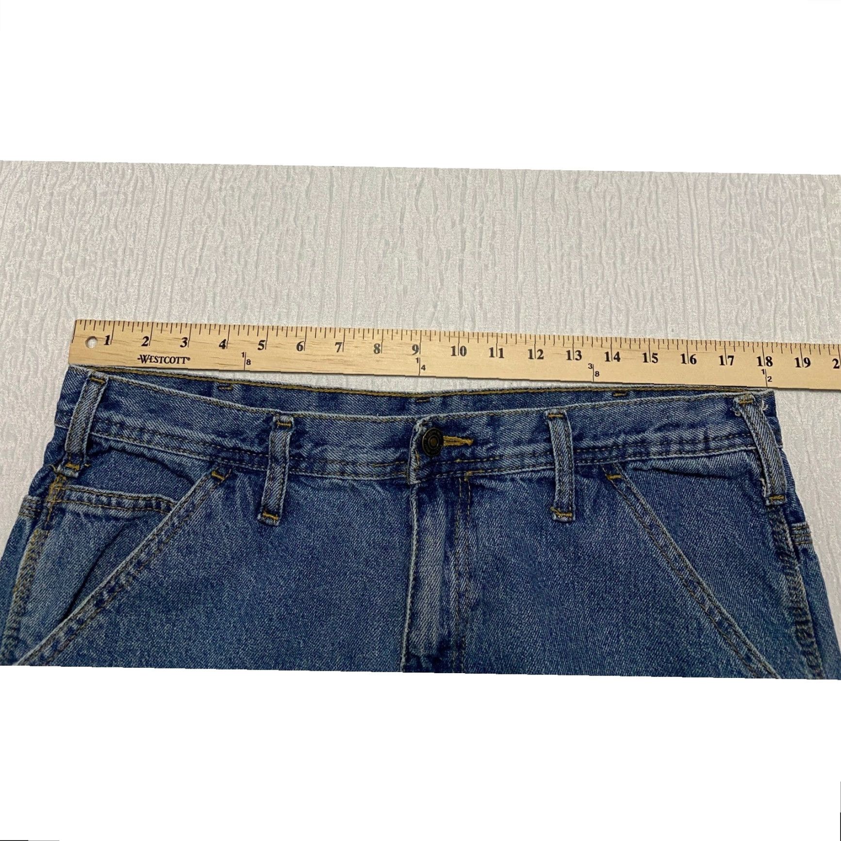 Vintage VINTAGE Rugged Wear Jeans Carpenter Men 36 Blue Relaxed Wide-Leg Denim Cotton Distressed Button High Rise 36x24 Inseam 24 Size US 36 / EU 52 - 3 Thumbnail