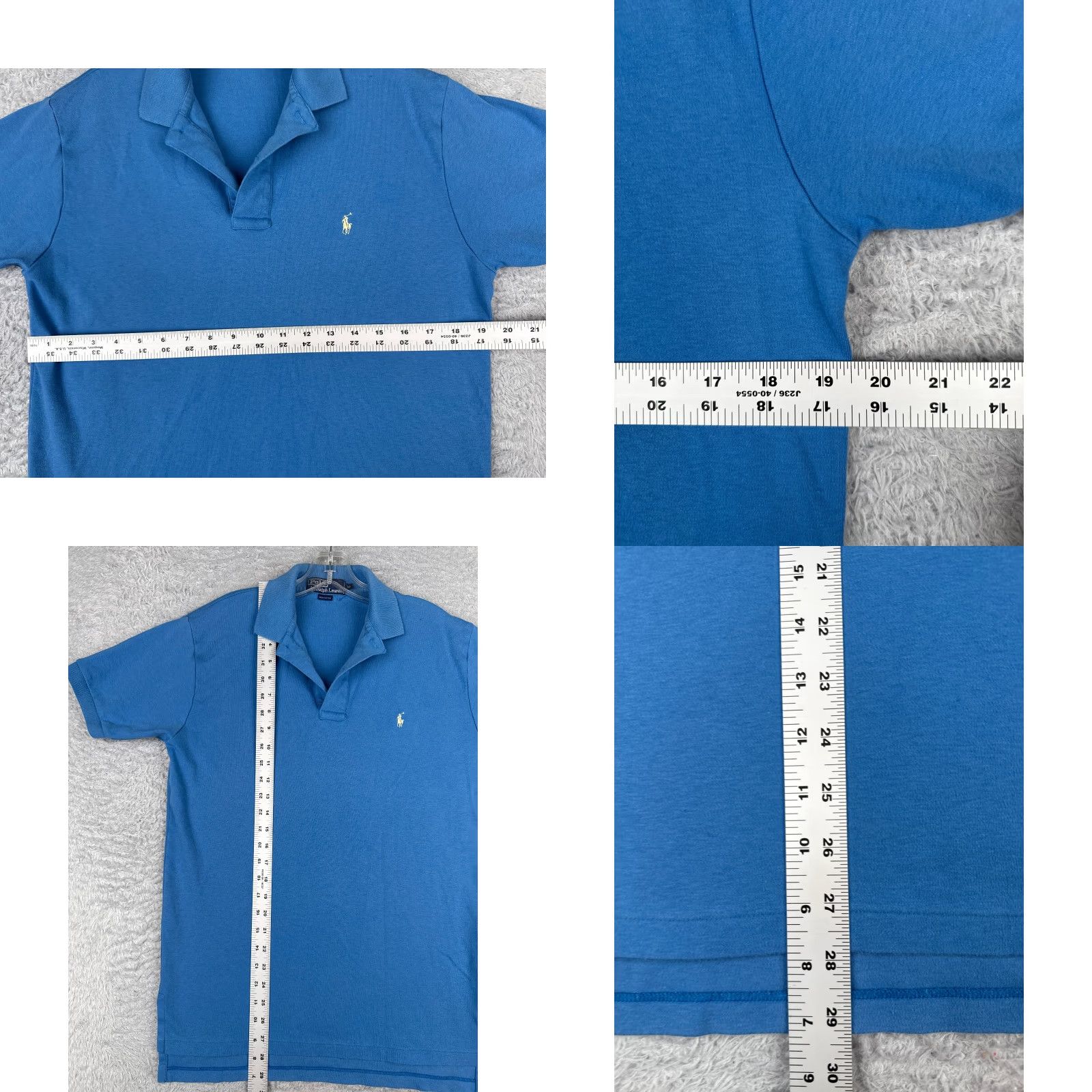 Ralph Lauren VINTAGE Ralph Lauren Polo Shirt Men Blue 100% Cotton Short Sleeve Adult Medium Polo Shirt 100% Cotton Blue Mens Slim Modern American Sports Polo Size US M / EU 48-50 / 2 - 8 Thumbnail