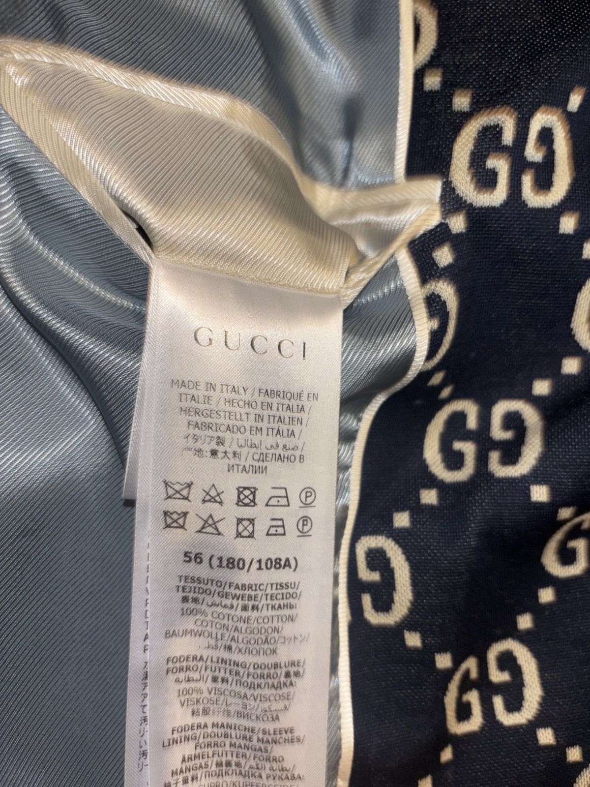 Gucci Gucci Blazer Navy Blue GG Men Size 54R - 6 Thumbnail
