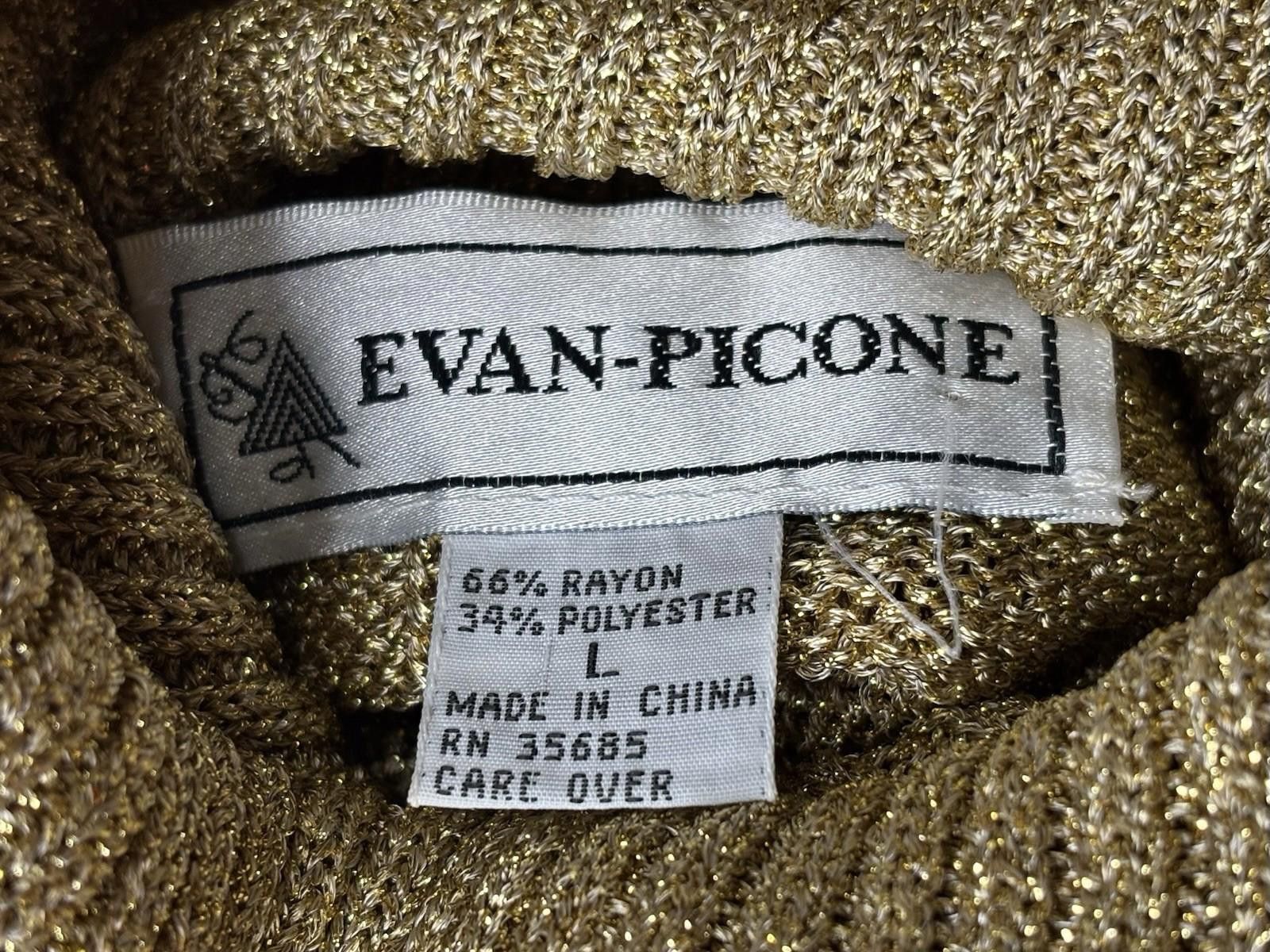 Evan Picone Evan Picone Sweater Womens Large Metallic Gold Cable Knit Size L / US 10 / IT 46 - 2 Thumbnail
