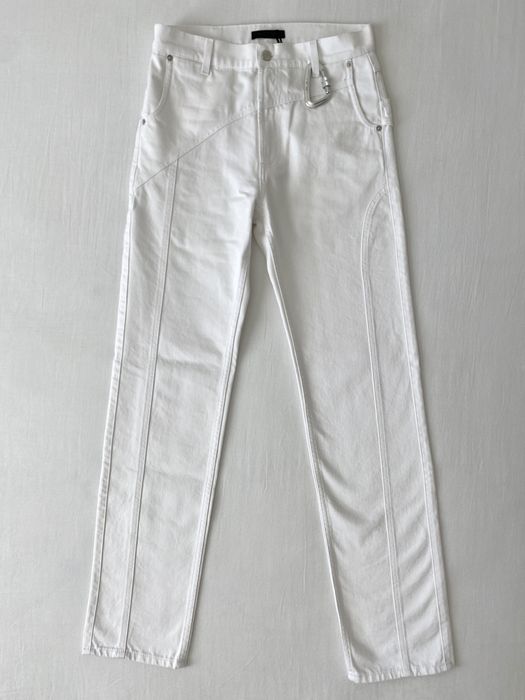 Heliot Emil White Paneled Carabiner Denim Jeans | Grailed