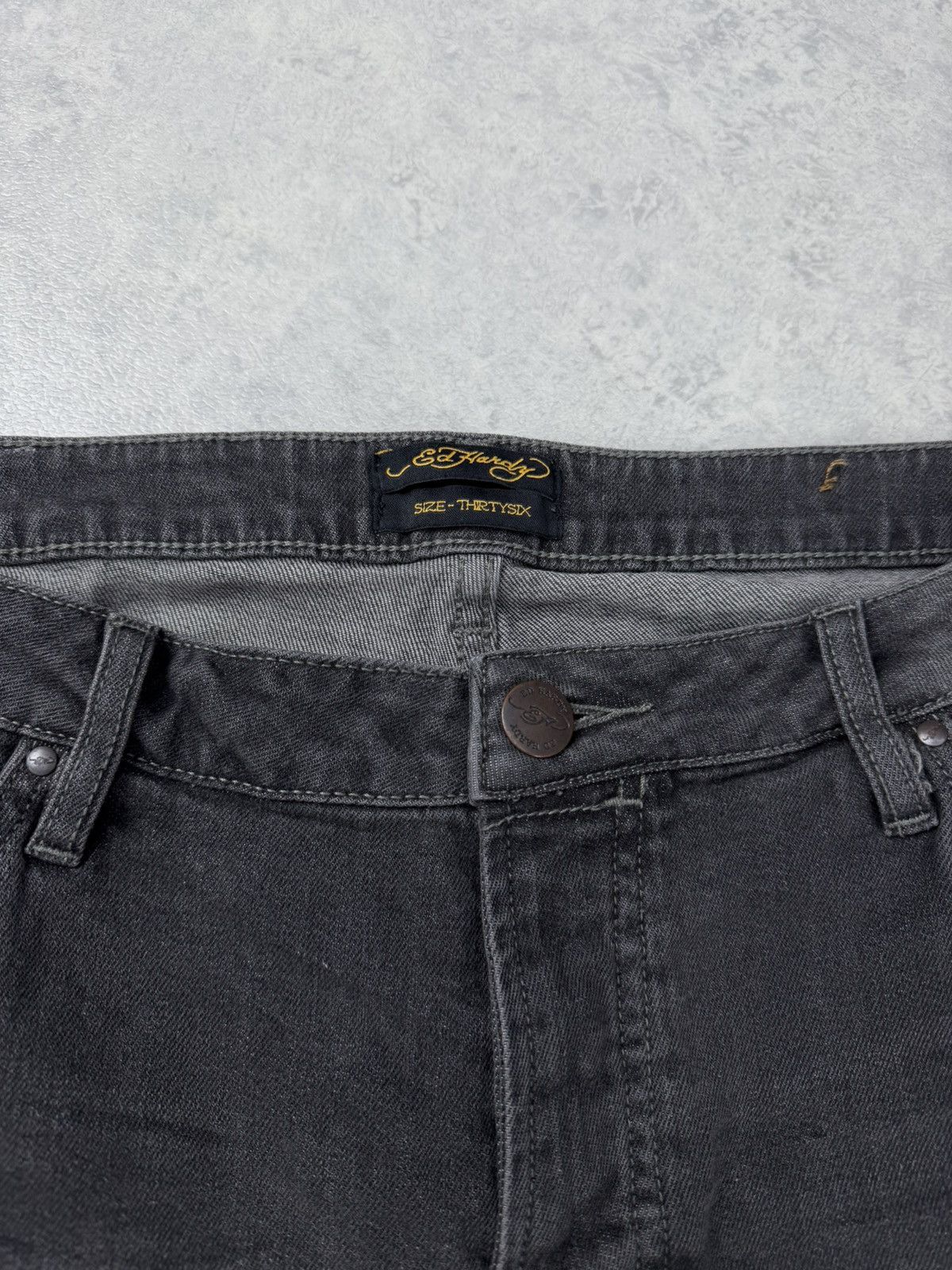Ed Hardy Ed Hardy Rock Black Grey Wash Jeans Waist 36 Slim Fit Size US 36 / EU 52 - 6 Thumbnail