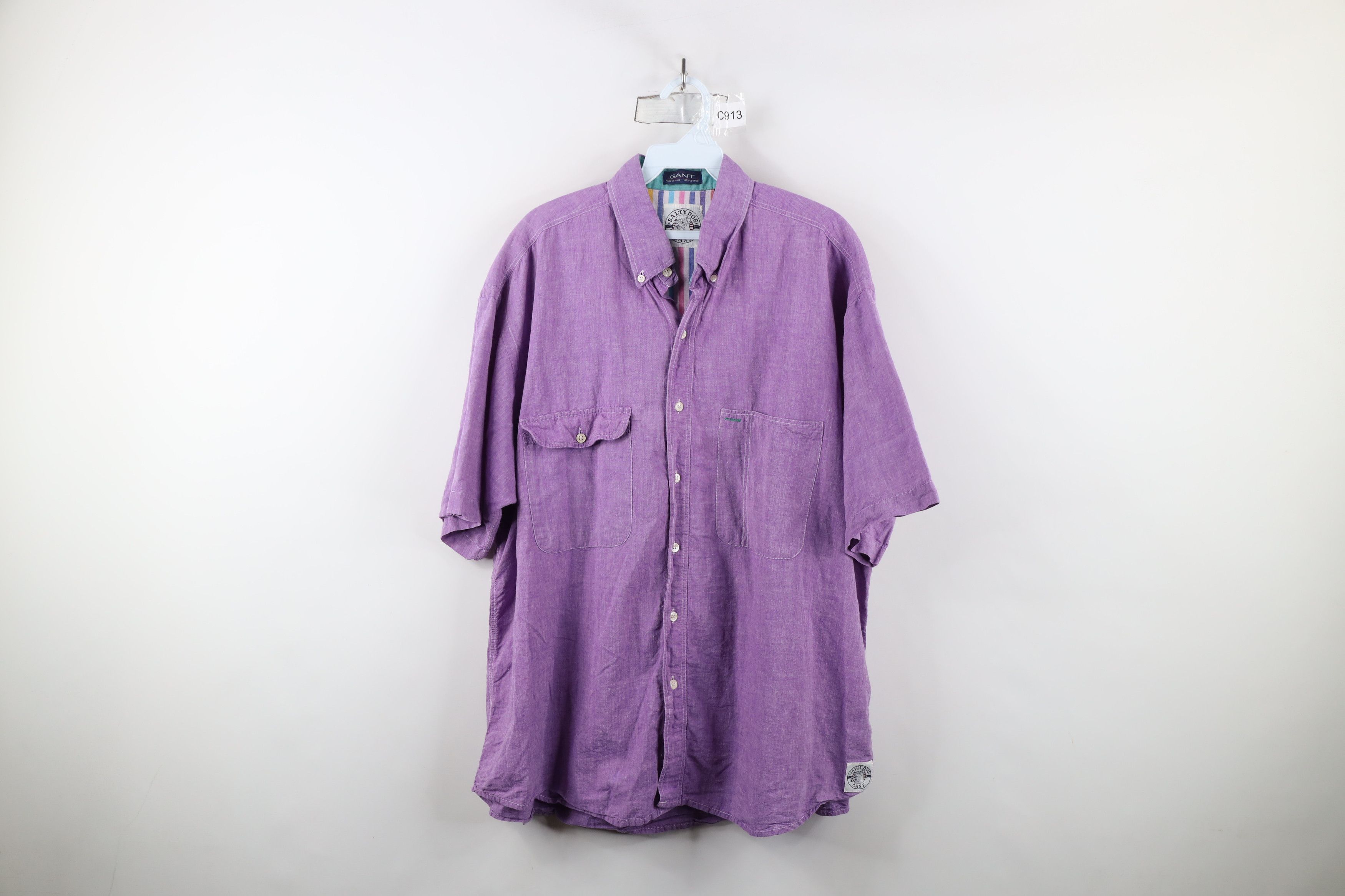Vintage Vintage 90s Streetwear Chambray Short Sleeve Button Shirt Size US XL / EU 56 / 4 - 1 Thumbnail