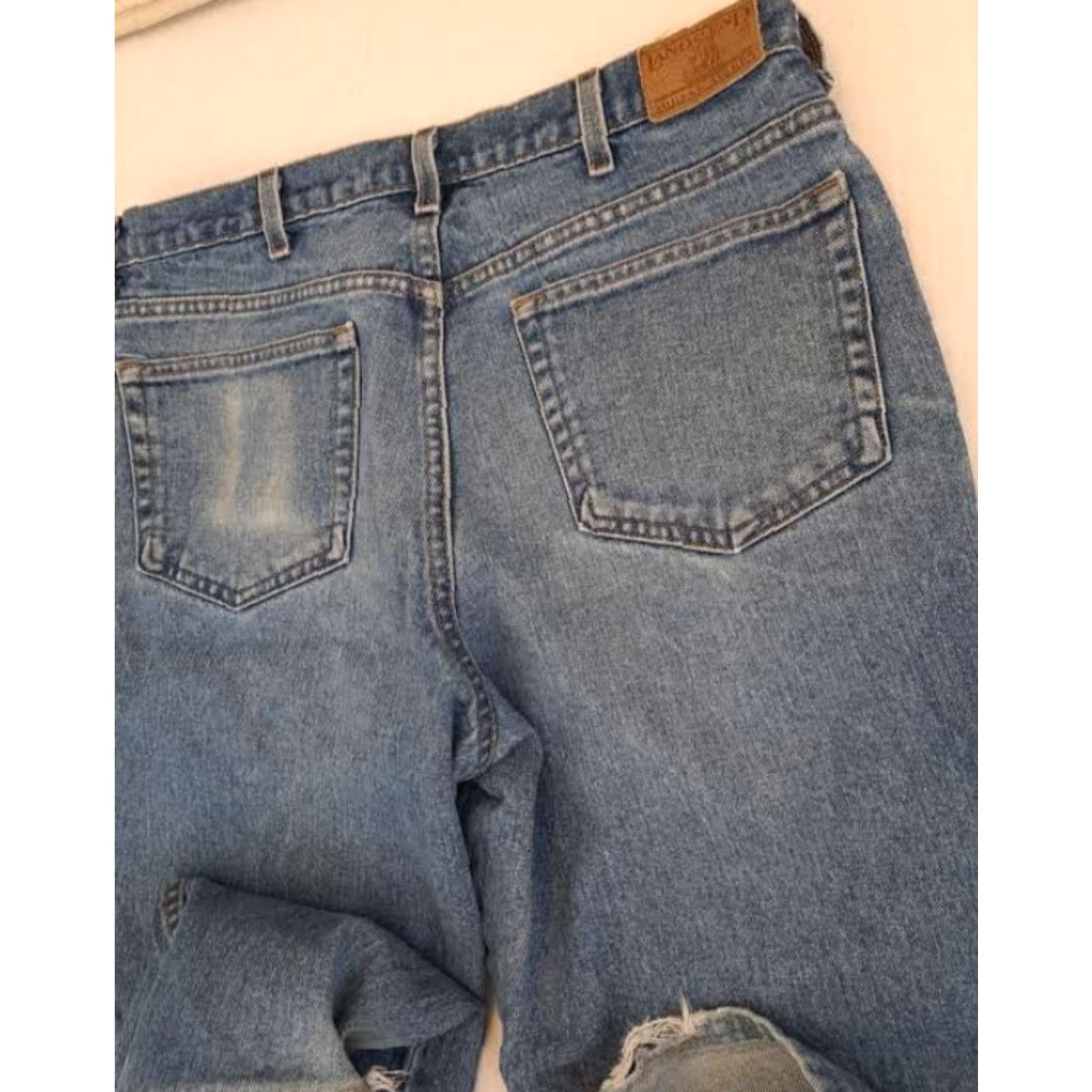 Lands' End VINTAGE Lands' End Denim Blue Jeans Men Pants 35 Regular Inseam 30 5-Pocket Denim Blue Size US 35 - 8 Thumbnail