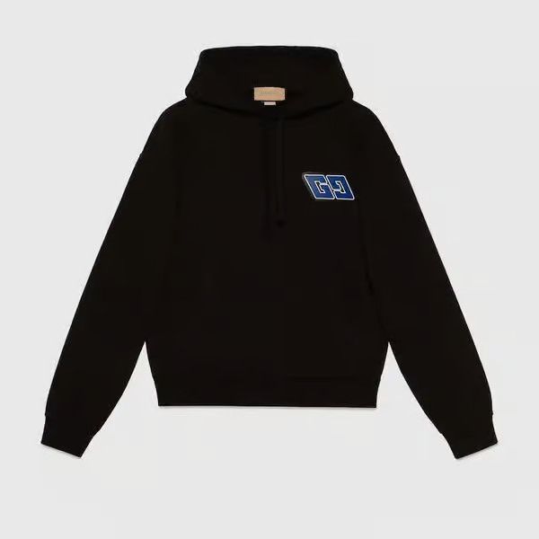 Gucci o1s1wg110225 GG Patch Fleece Cotton Sweatshirt Hoodie Black Size US XXL / EU 58 / 5 - 1 Thumbnail