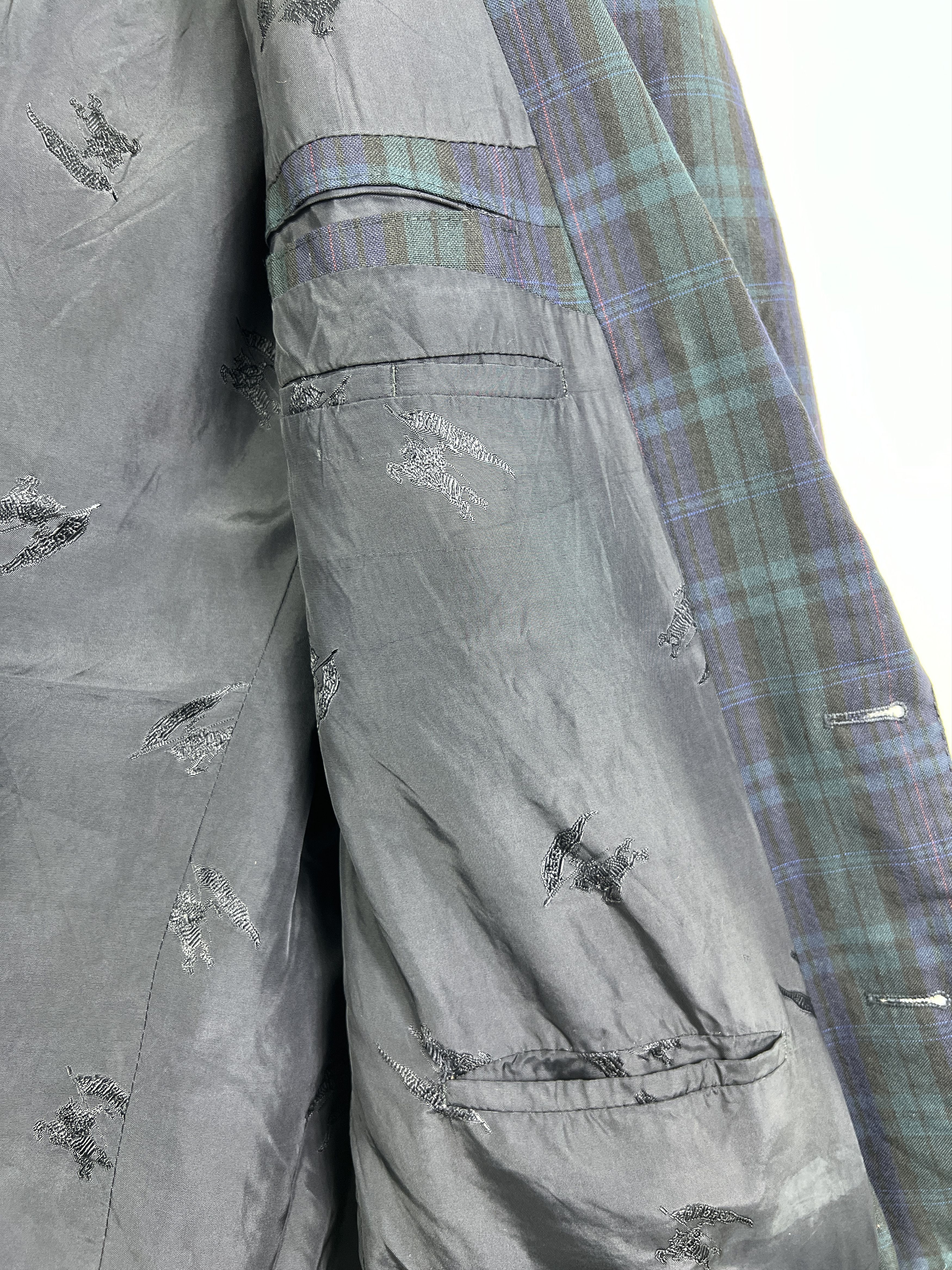 Burberry Vintage 80s Burberrys Plaid Blazer GTMPT891 Size 46R - 8 Thumbnail