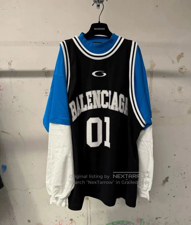 Balenciaga Basketball Series 3-Piece Layered Top.