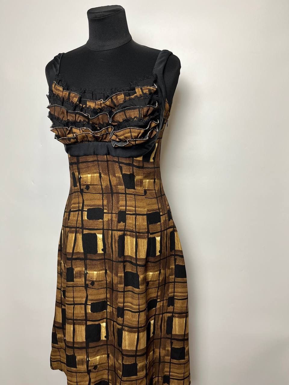 Prada Prada Luxury Ruffle Trim Printed Rare Dress Size S / US 4 / IT 40 - 2 Thumbnail