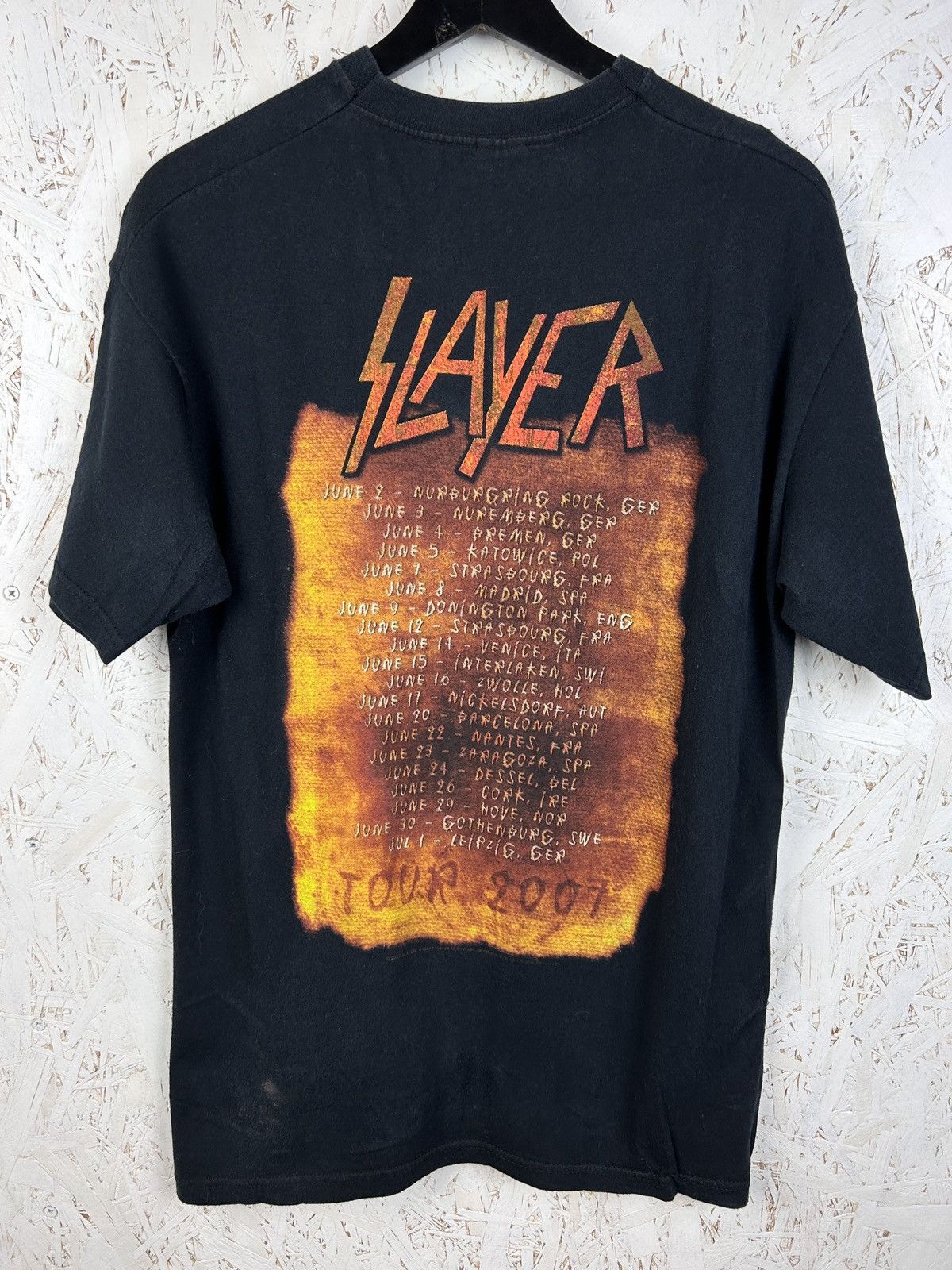 Band Tees Vintage 2007 Slayer European Tour Skull Satan T-Shirt Size US M / EU 48-50 / 2 - 4 Thumbnail