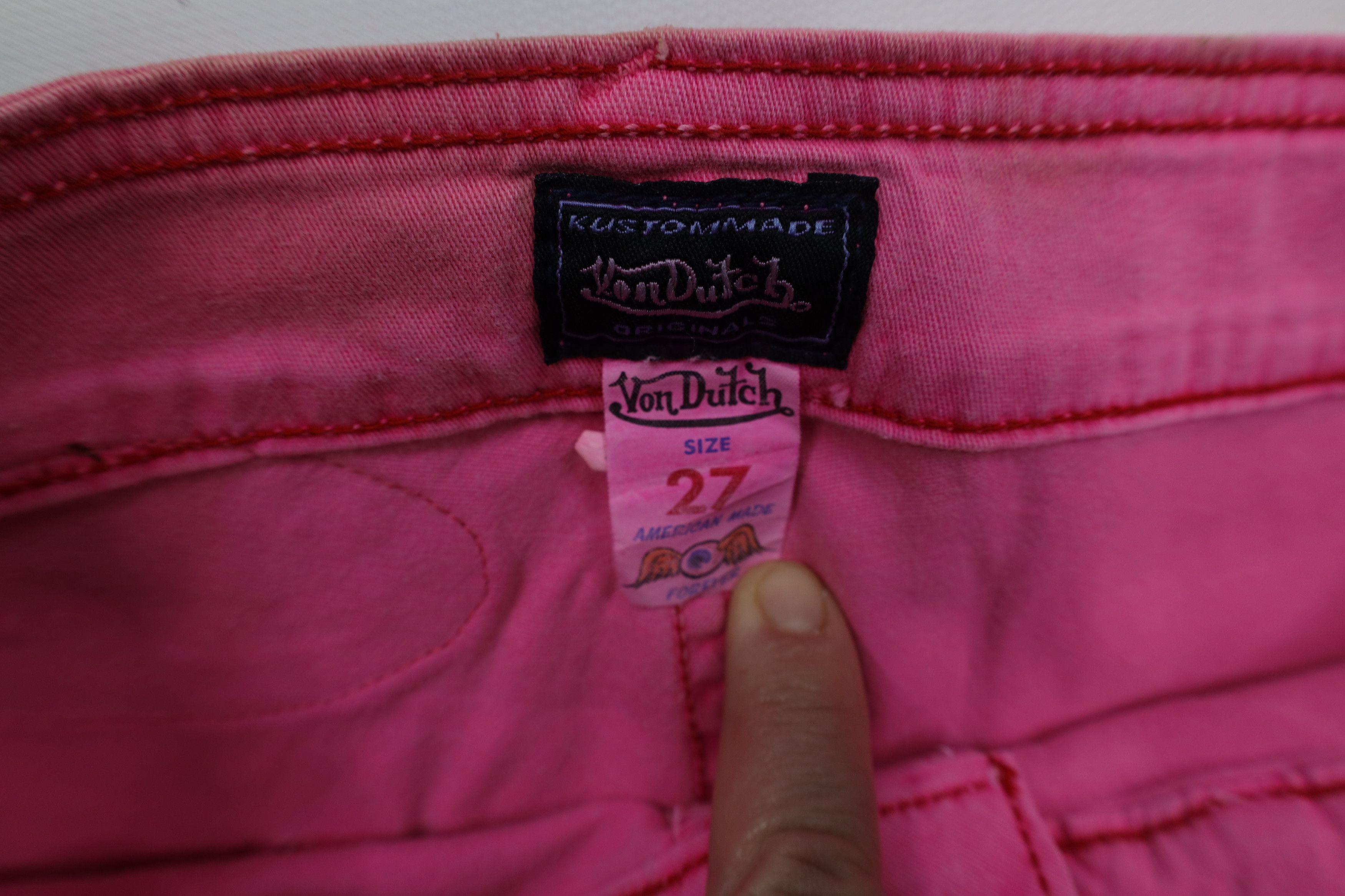 Vintage × Von Dutch Vintage 90s Y2K Von Dutch Babydoll Flared Pants Pink USA Size 27" / US 4 / IT 40 - 10 Thumbnail