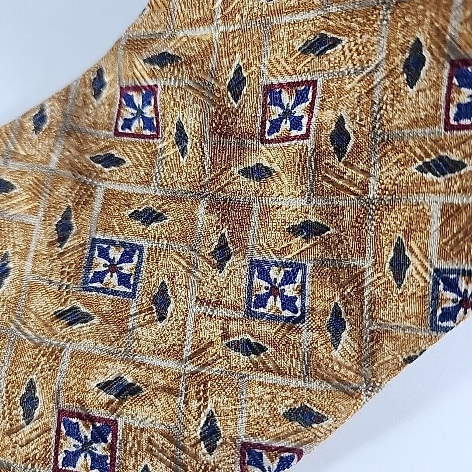 Fumagalli Studio by Fumagalli's Gold Geometric Silk Necktie - Like New Size ONE SIZE - 3 Thumbnail