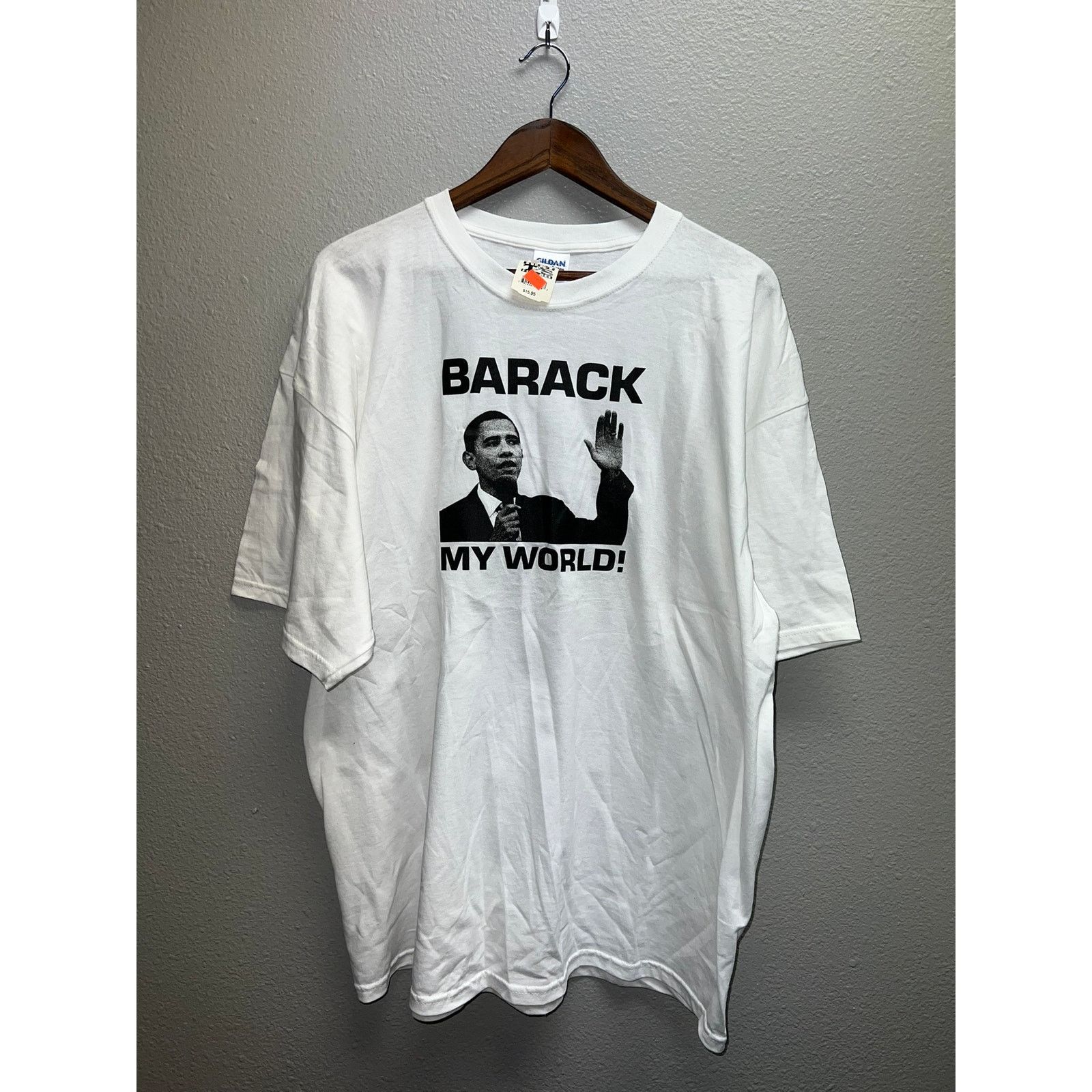 Gildan Y2K Barack My World Obama President White Shirt Tee 2XL XXL Size US XXL / EU 58 / 5 - 1 Thumbnail