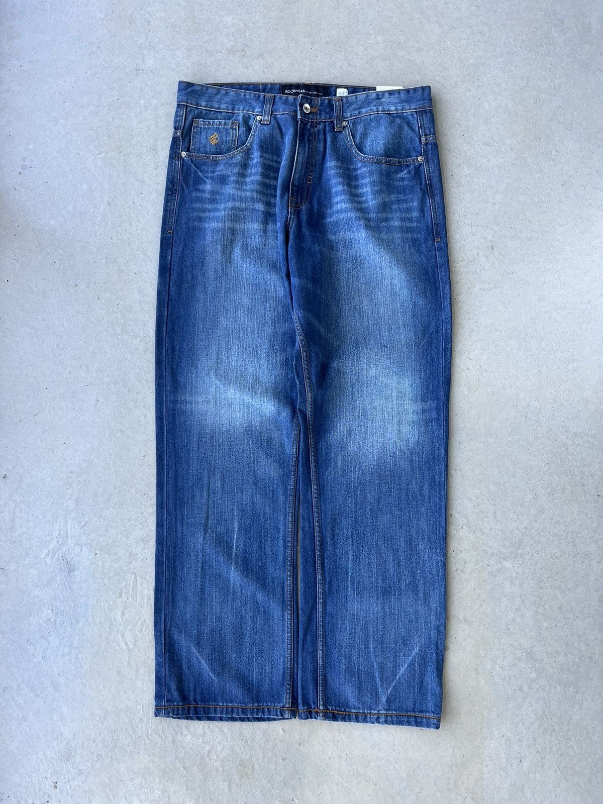 Rocawear Vintage Y2K Rocawear Embroidered Dark Wash Baggy Jeans Size US 38 / EU 54 - 2 Thumbnail