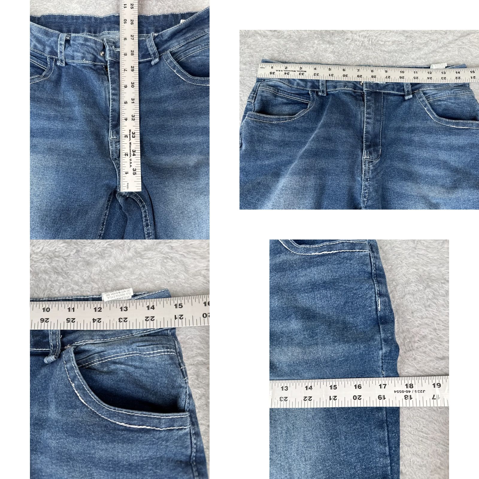 Shein SheIn Jeans Women’s 8 Blue Denim Flare Distressed Mid Rise 29x30 Cotton Blend 5-Pocket Design Vintage No Size 30" / US 8 / IT 44 - 9 Thumbnail