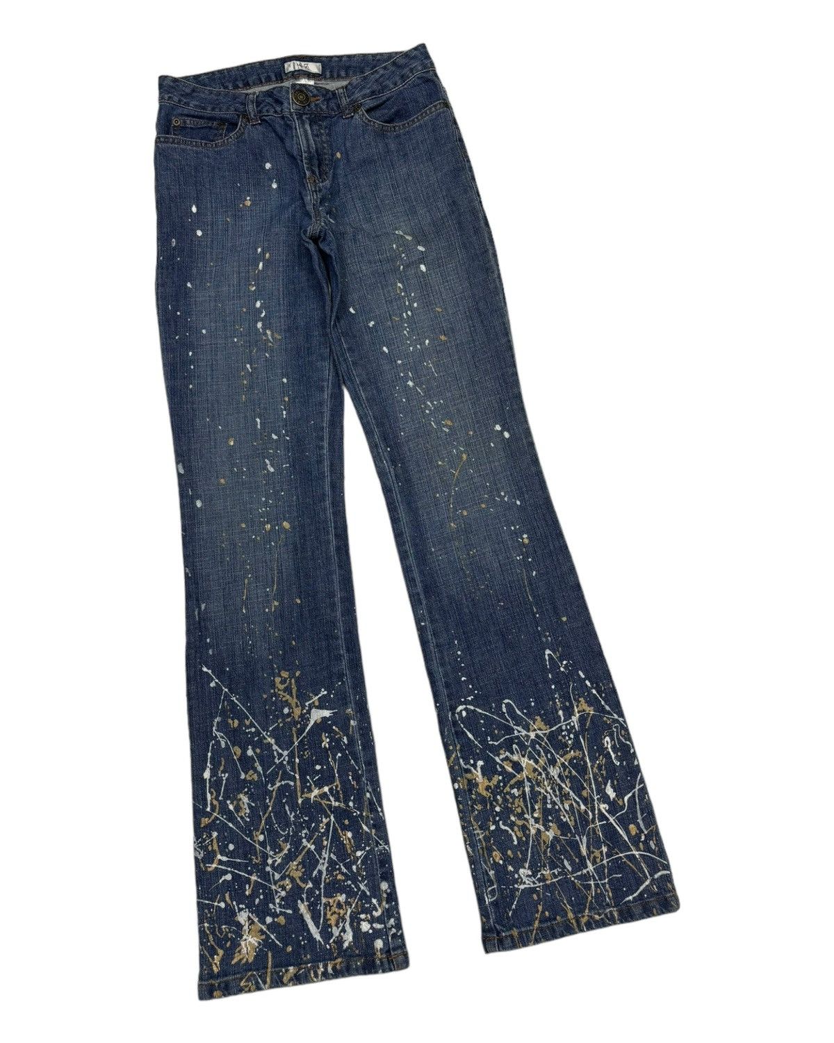Japanese Brand Flare Jeans Painter Splash Metro 7 Bootcut Denim Jeans Size 28" / US 6 / IT 42 - 3 Thumbnail