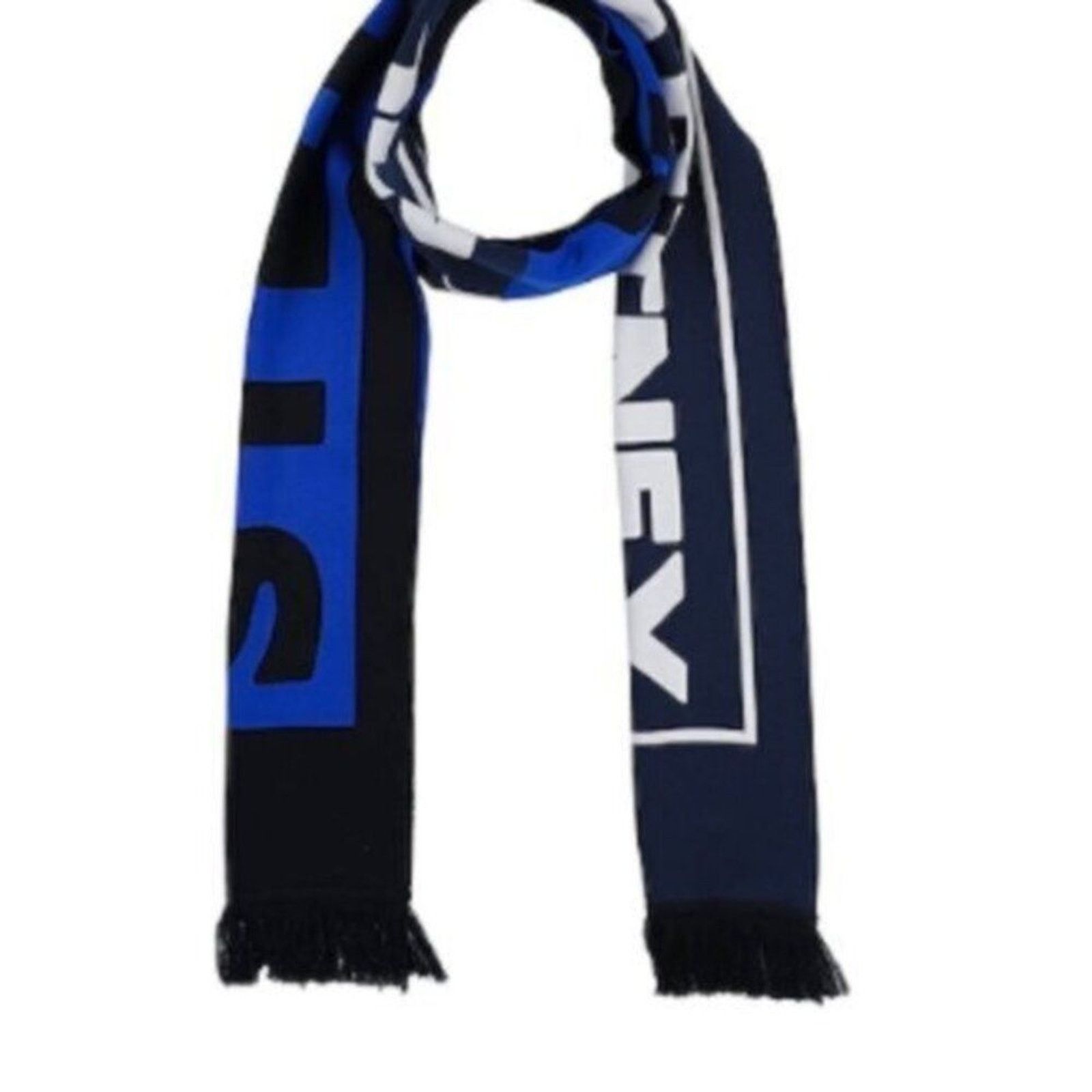Stella McCartney Stella McCartney knit scarf blue black and white Size ONE SIZE - 3 Thumbnail