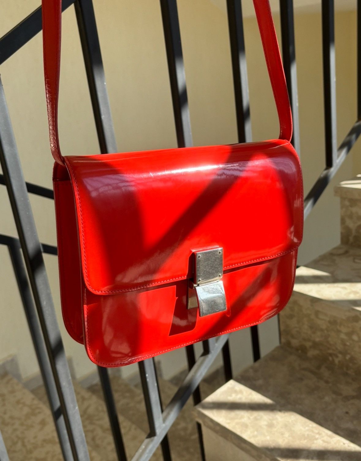 Celine Classic Box Bag in Red, Women's