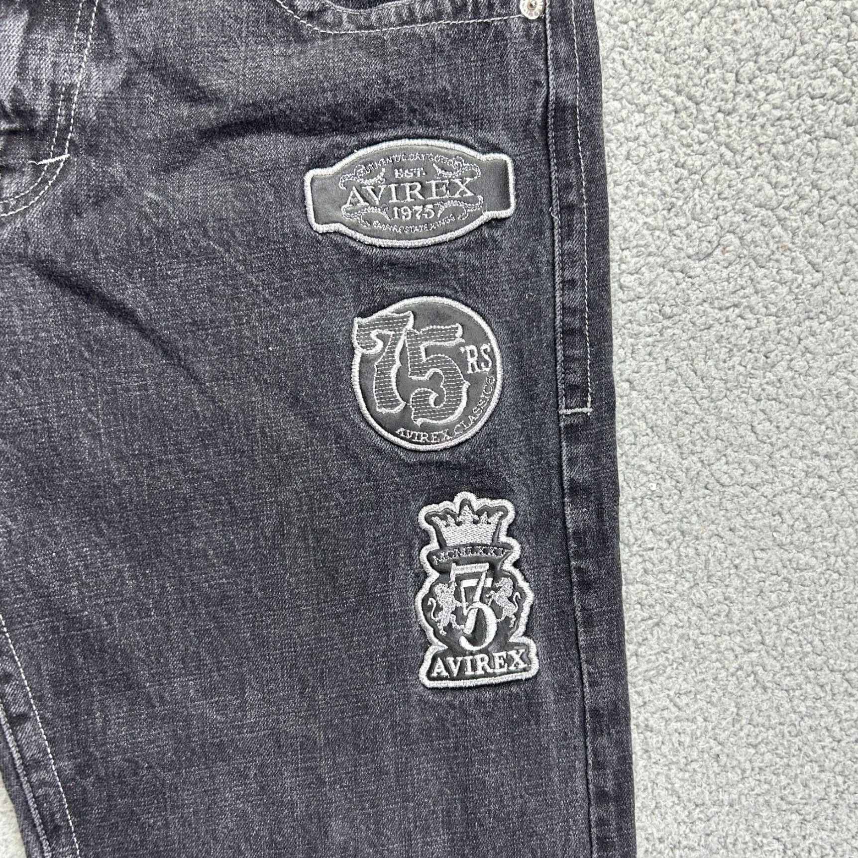 Avirex VINTAGE Avirex Jeans Mens 34x32 Baggy Black Embroidered Y2K 90s Skate RARE READ Size US 34 / EU 50 - 2 Thumbnail