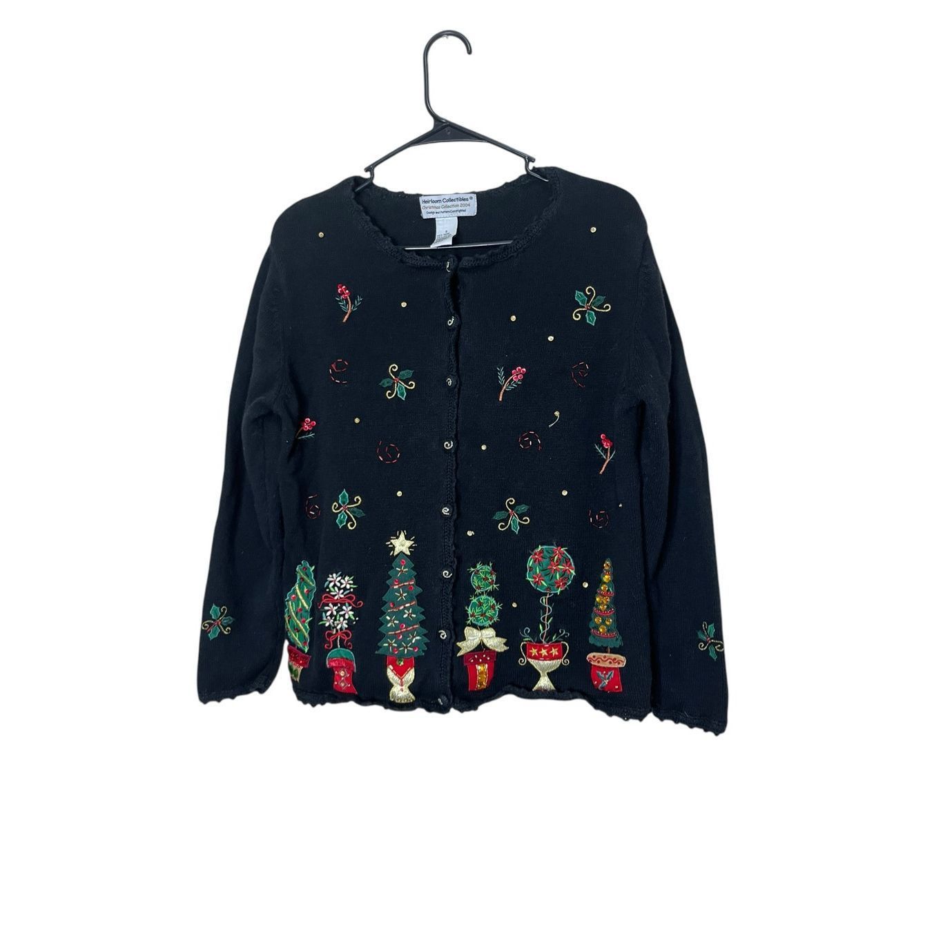 Other Vintage Heirloom Collectibles Christmas Sweater Black Embell Size S / US 4 / IT 40 - 1 Thumbnail