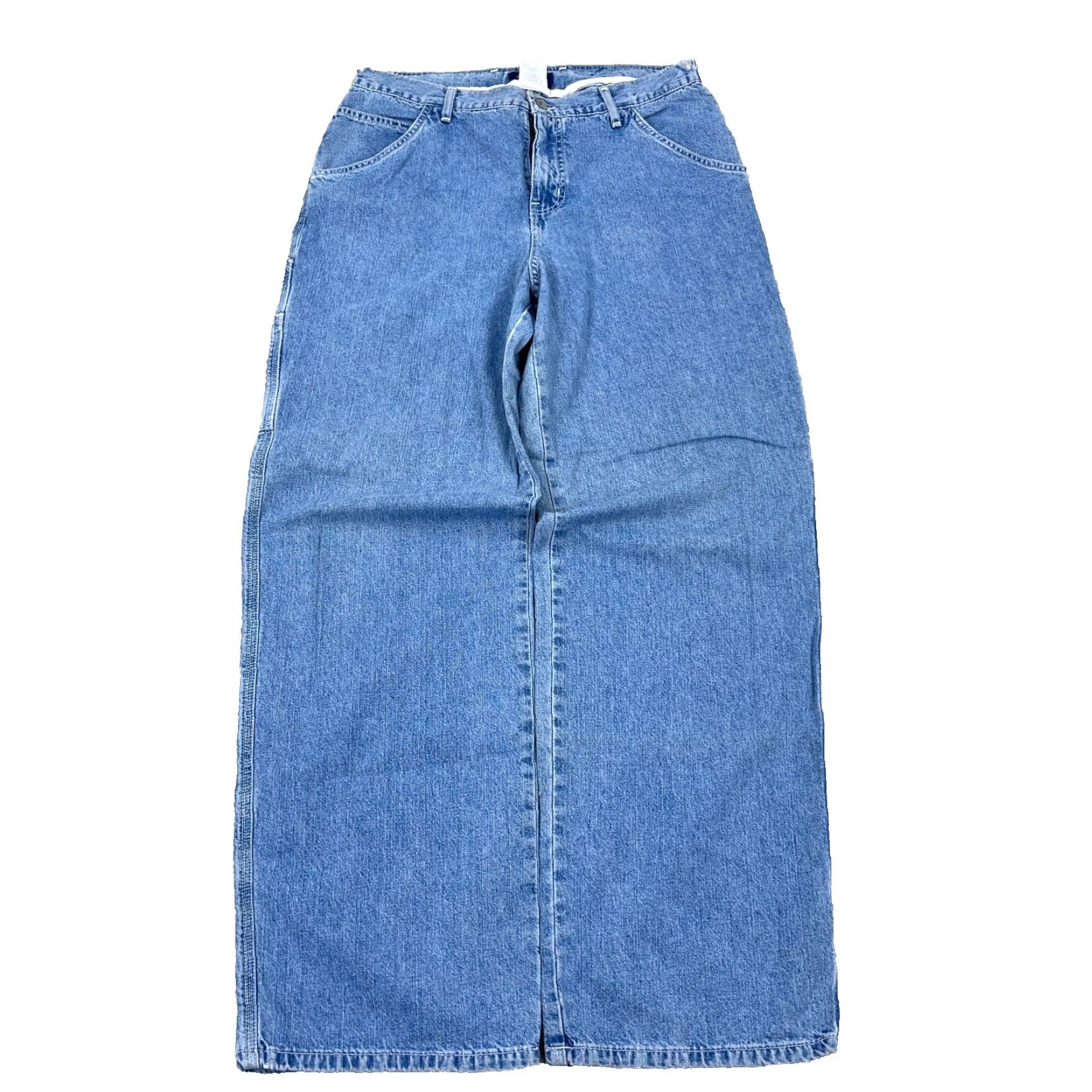 Guess VINTAGE GUESS Jeans Carpenter 32x31 Men Distressed 90s Grunge Blue Denim Leather Patch Relaxed Fit Jeans Mens Size US 32 / EU 48 - 3 Thumbnail