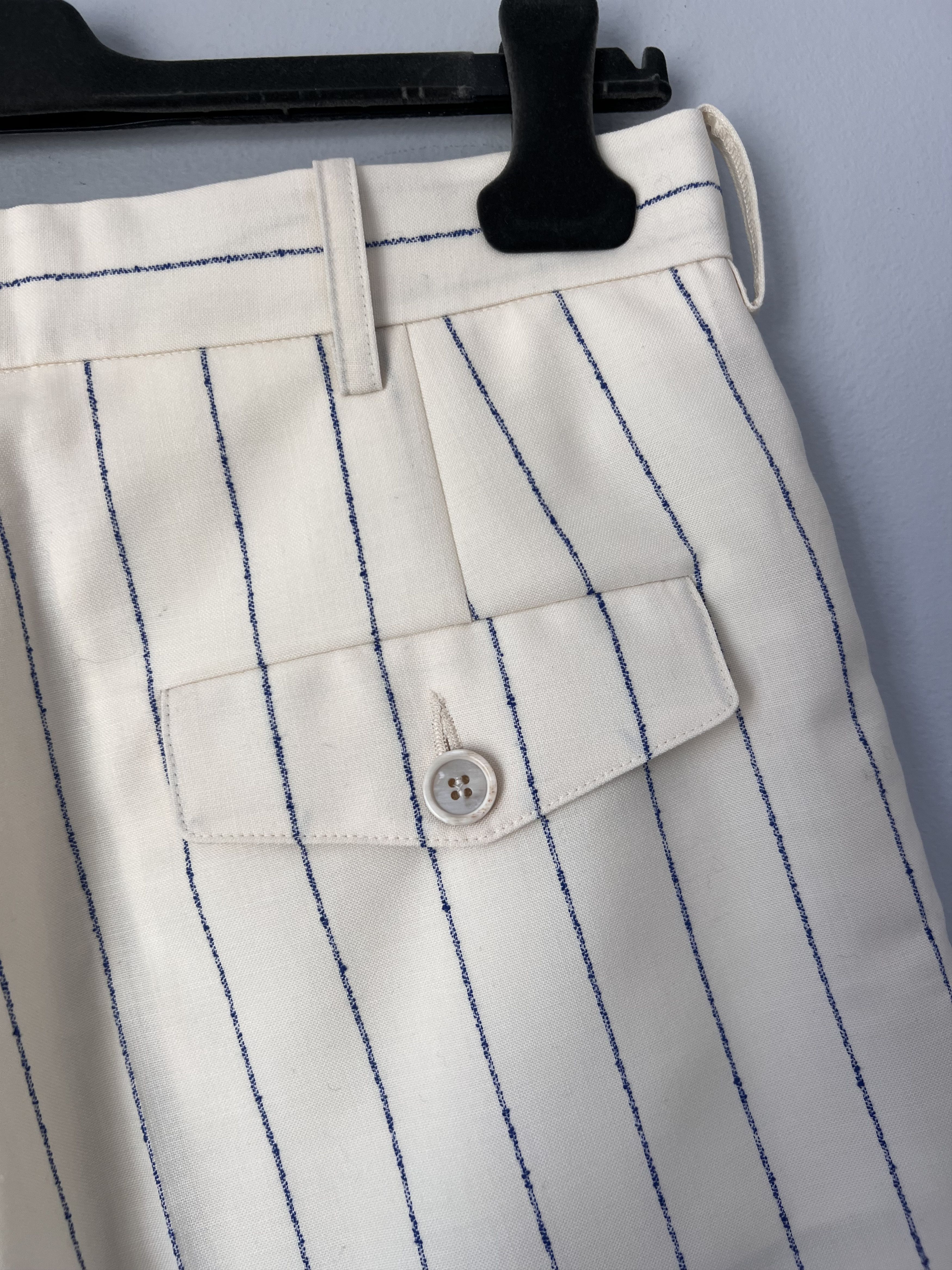 Marni Marni Pinstripe Frayed Mini Shorts in White Size US 32 / EU 48 - 4 Thumbnail