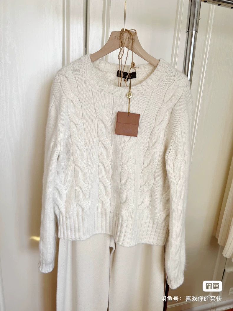 Loro Piana LORO PIANA White chrysanthemum cashmere sweater Size M / US 6-8 / IT 42-44 - 3 Thumbnail