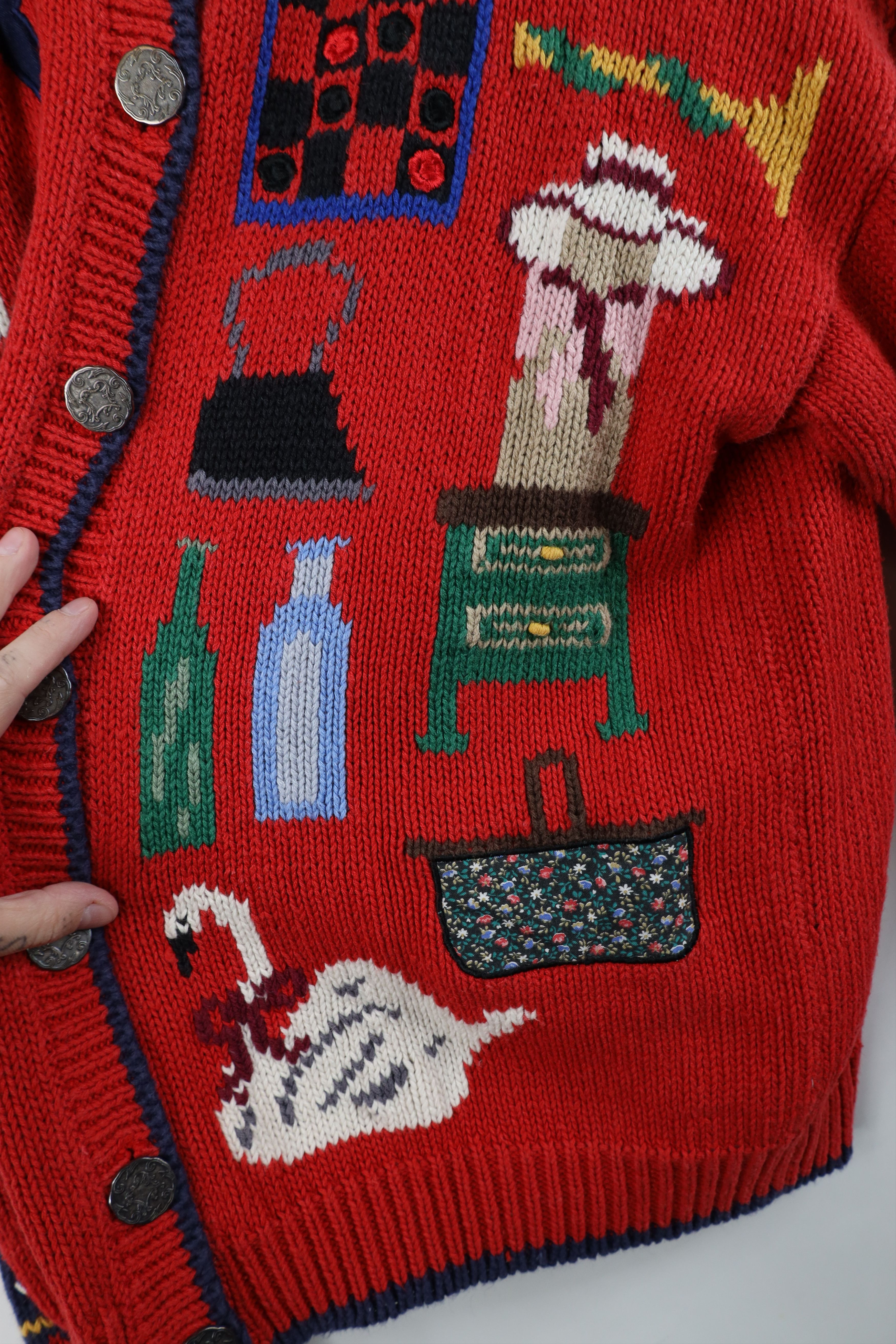 Vintage Vintage 90s Design Options Quilt Knit Cardigan Sweater Size L / US 10 / IT 46 - 9 Thumbnail