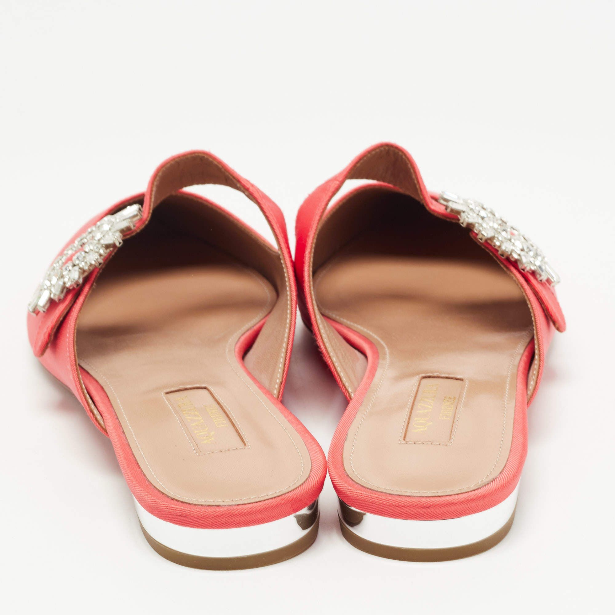 Aquazzura o1y0625 Flat Mules in Coral Size US 5 / IT 35 - 5 Thumbnail