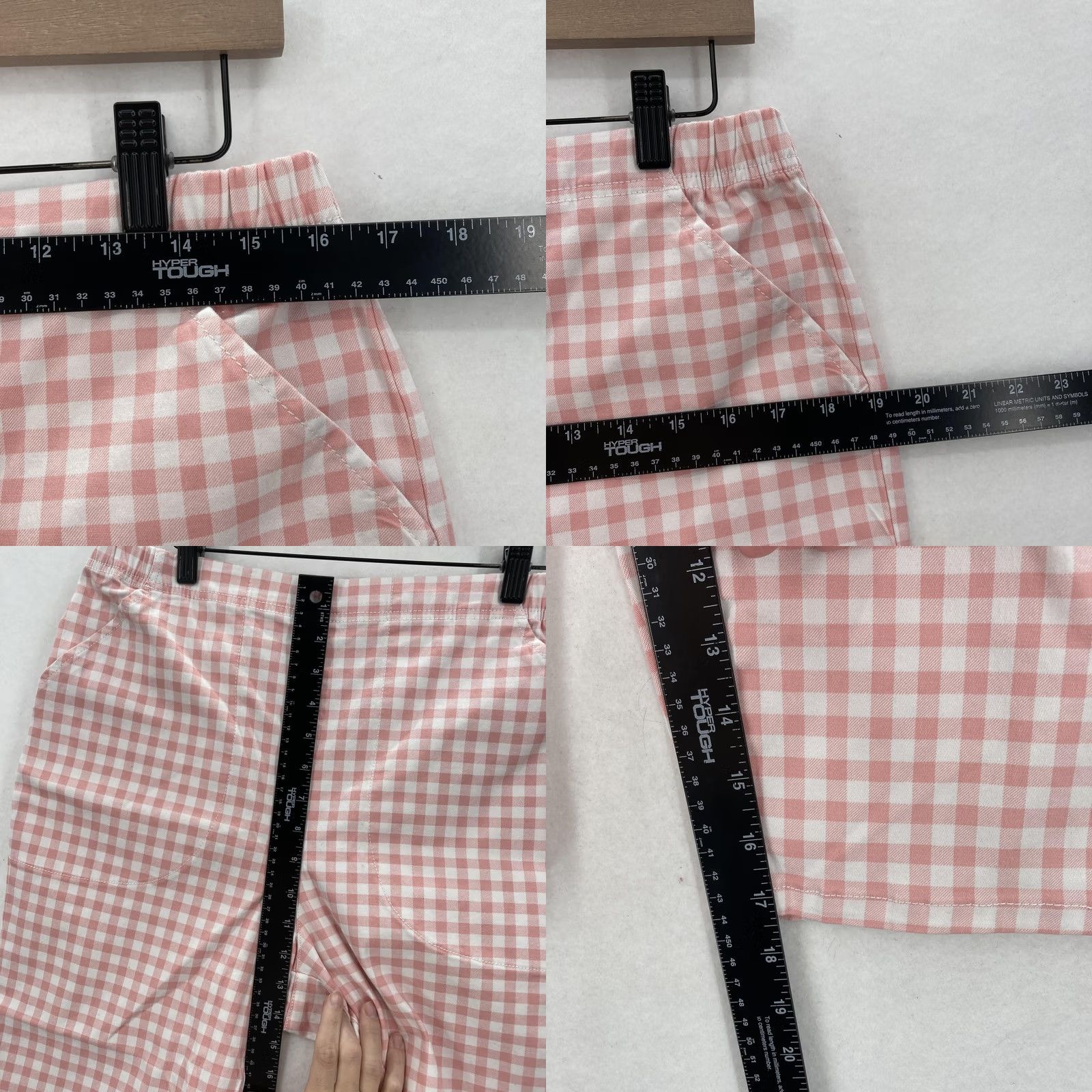 Croft & Barrow Croft & Barrow Capri Pants Womens Large Pink Gingham Skimmer Pull-On Mid Rise Size 36" / US 14 / IT 50 - 8 Thumbnail