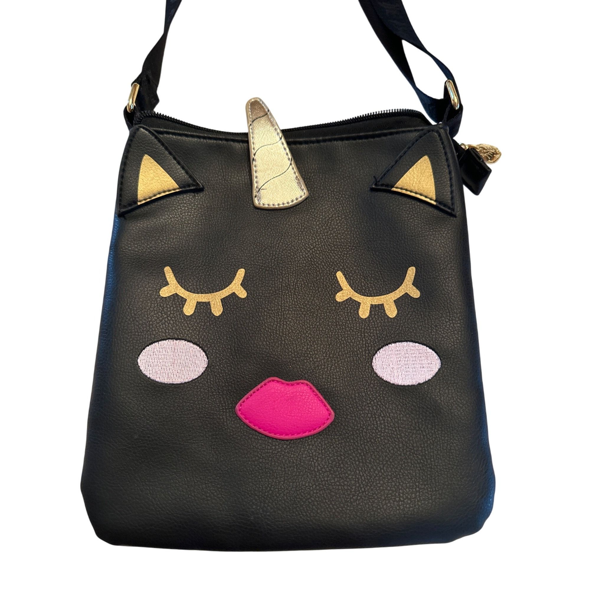 Betsey Johnson Betsey Johnson Womens Black Kitten Face Shoulder Bag 9.5"x8. Size ONE SIZE - 2 Thumbnail
