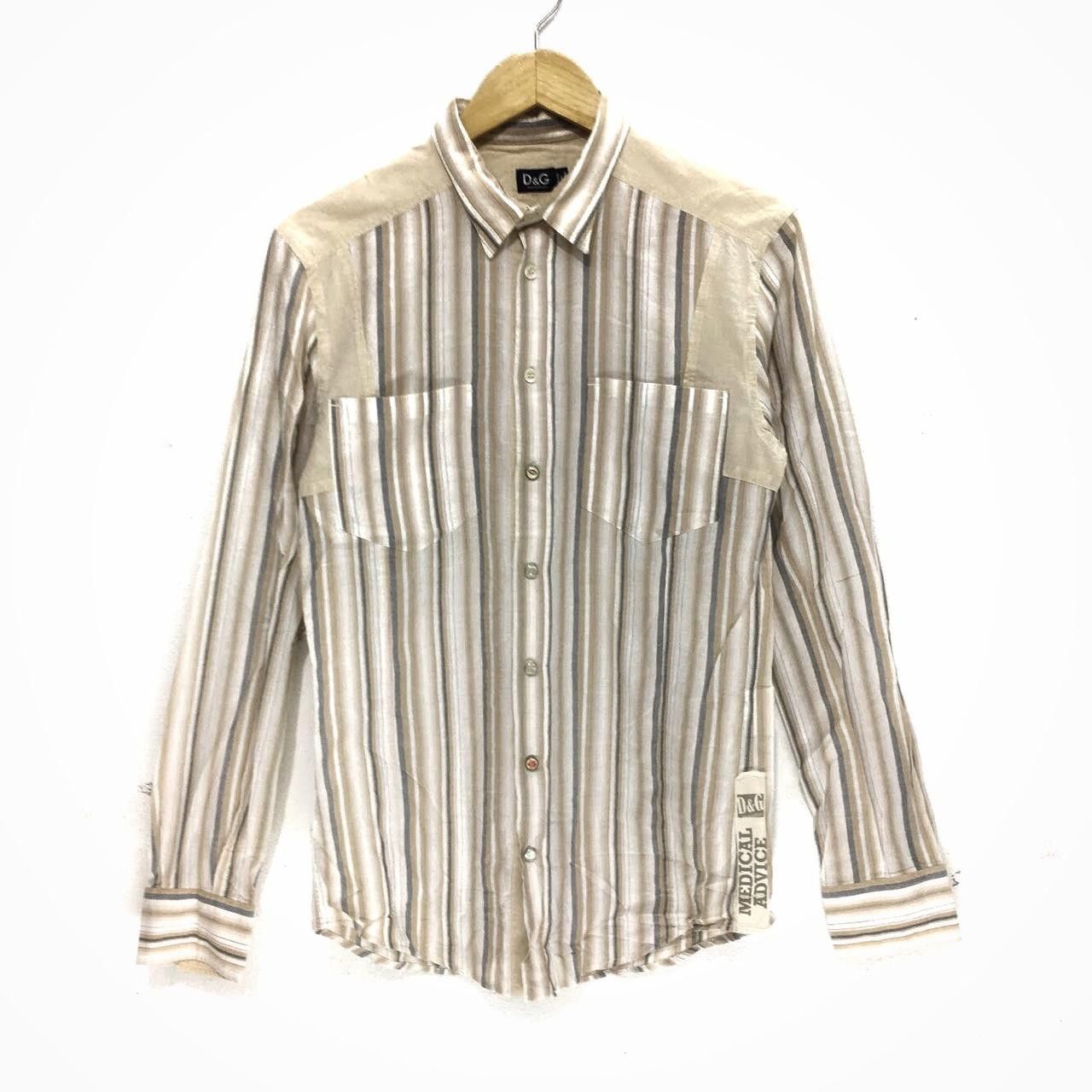 Dolce & Gabbana DOLCE & GABBANA Striped Casual Button Ups Shirt Workwear Size US M / EU 48-50 / 2 - 1 Thumbnail