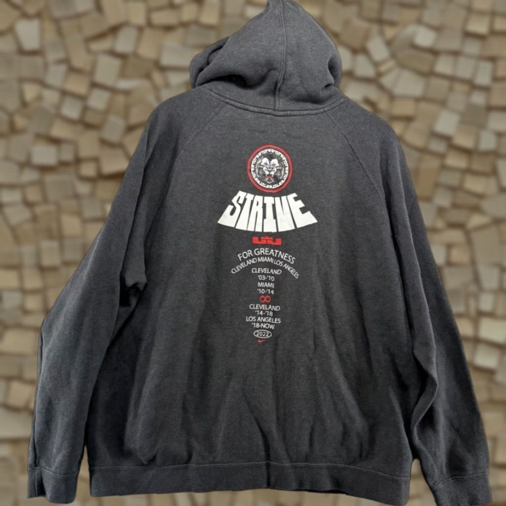 Nike Lebron James Hoodie Men's XL Gray Graphic Sweatshirt Strive
