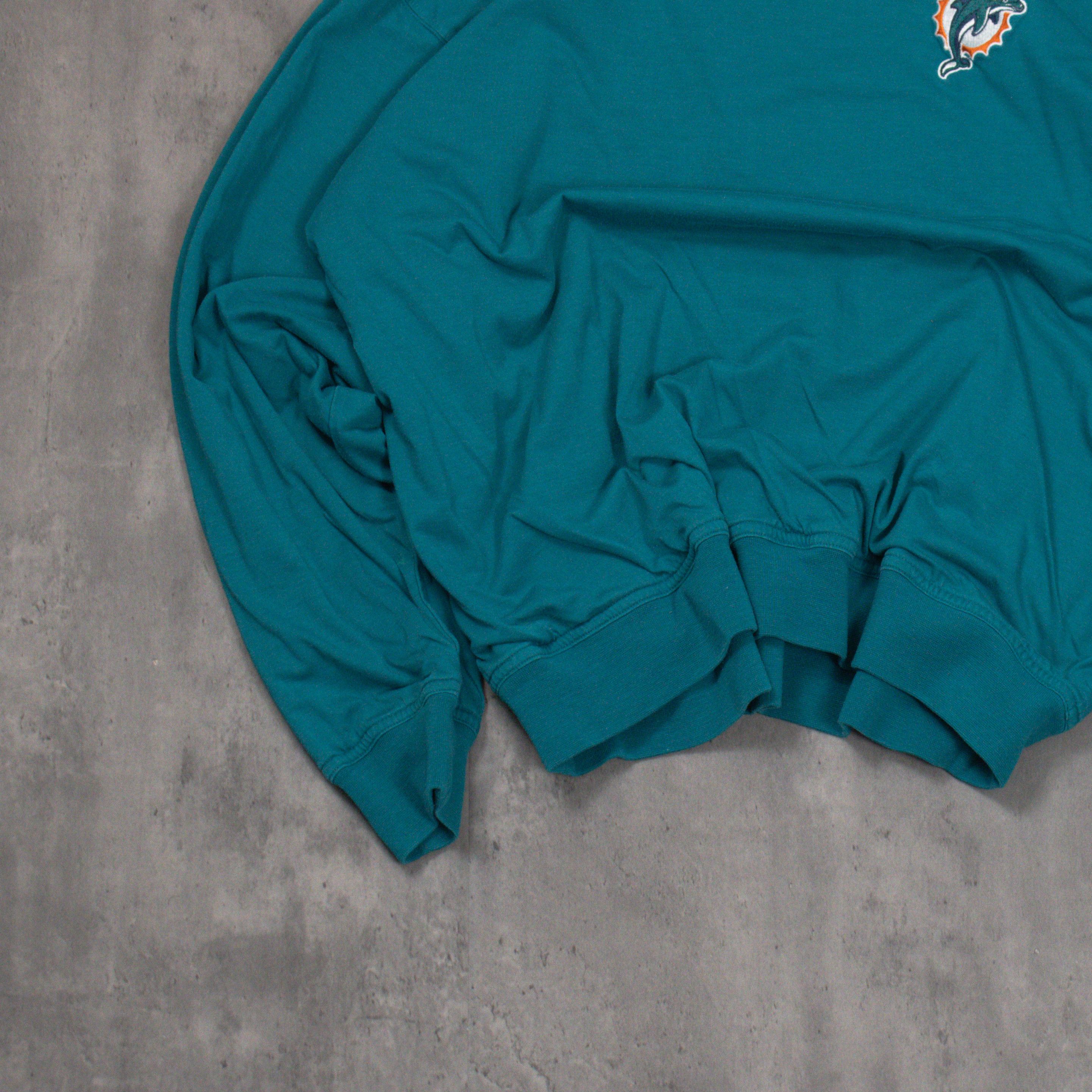 NFL 90's Miami Dolphin Double Sided Grey Teal Crewneck Sweater Size US XL / EU 56 / 4 - 10 Thumbnail