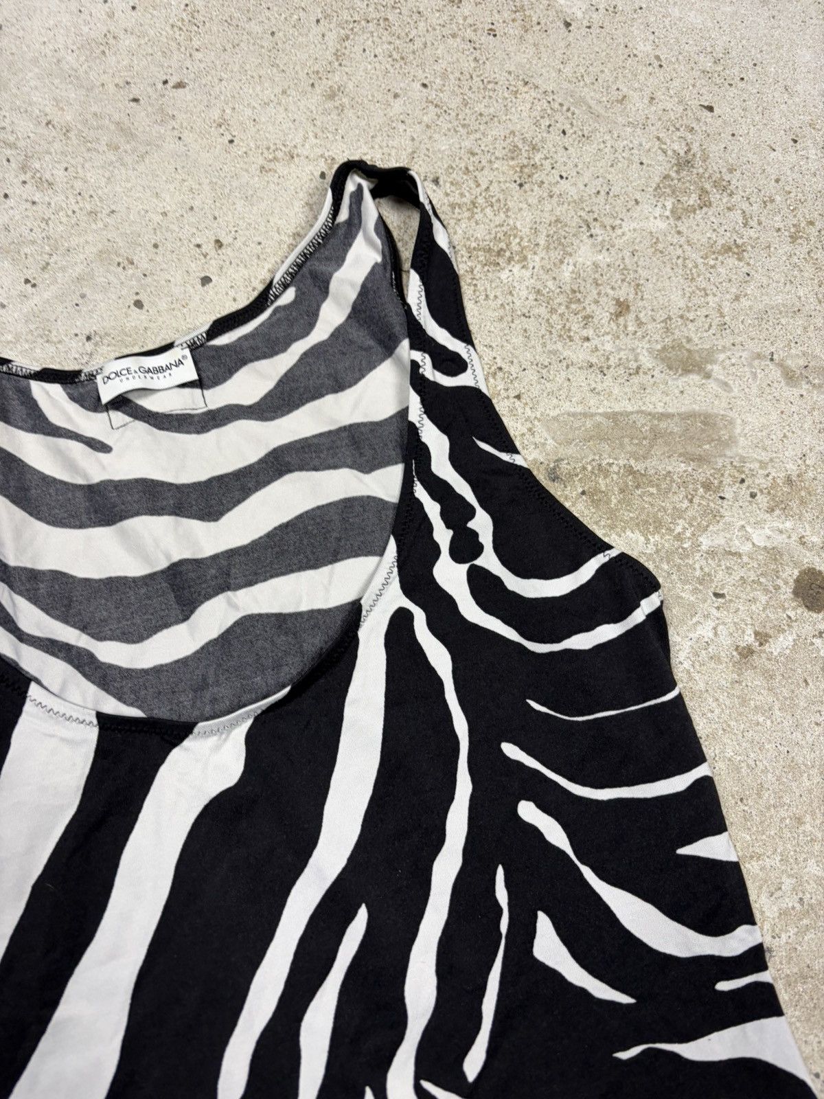 Dolce & Gabbana Vintage 2000s Dolce & Gabbana Underwear Zebra Print Tank Size S / US 4 / IT 40 - 6 Thumbnail
